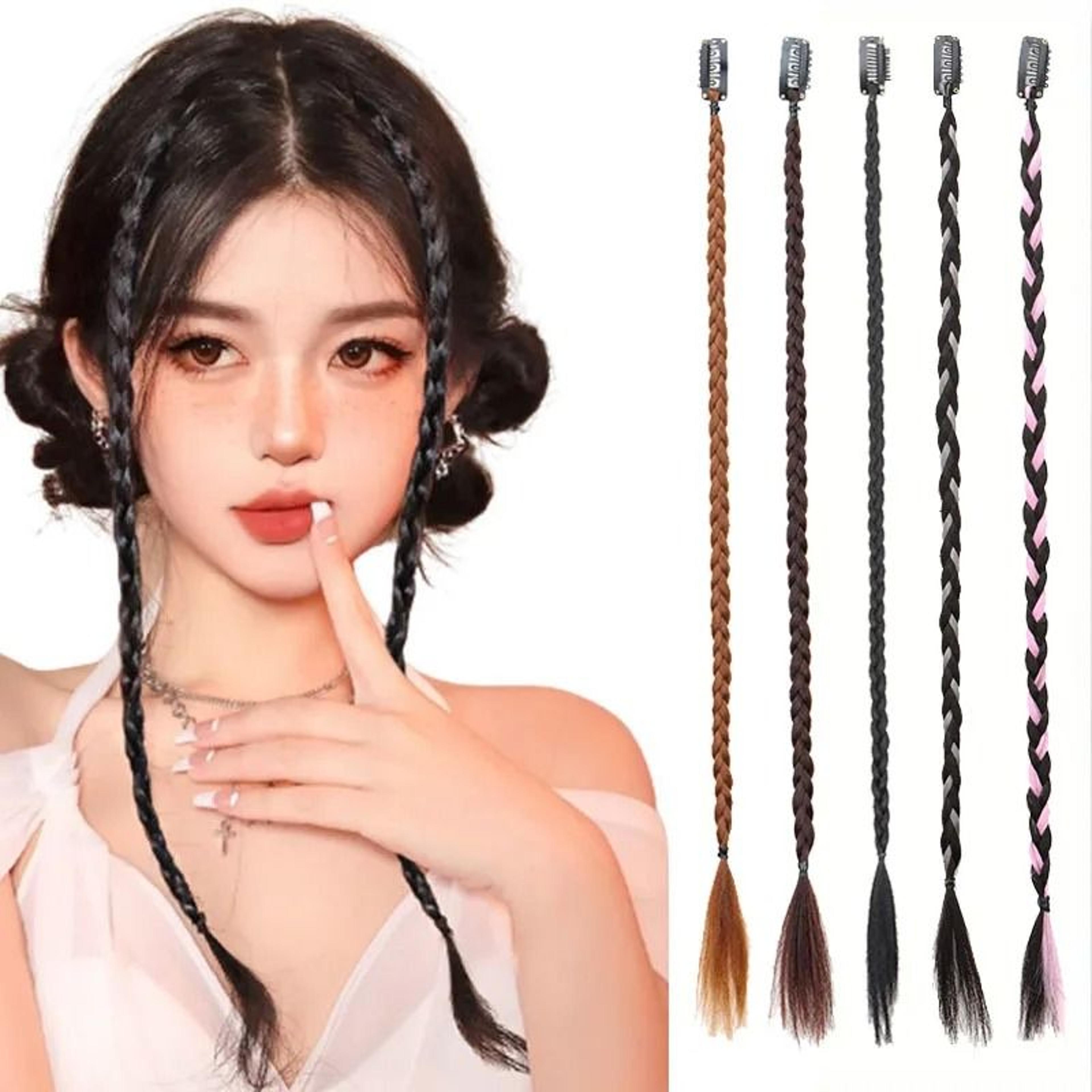 Synthetic Braid Ponytail Hairpiece With Strong Clip 2 Piece Set 0