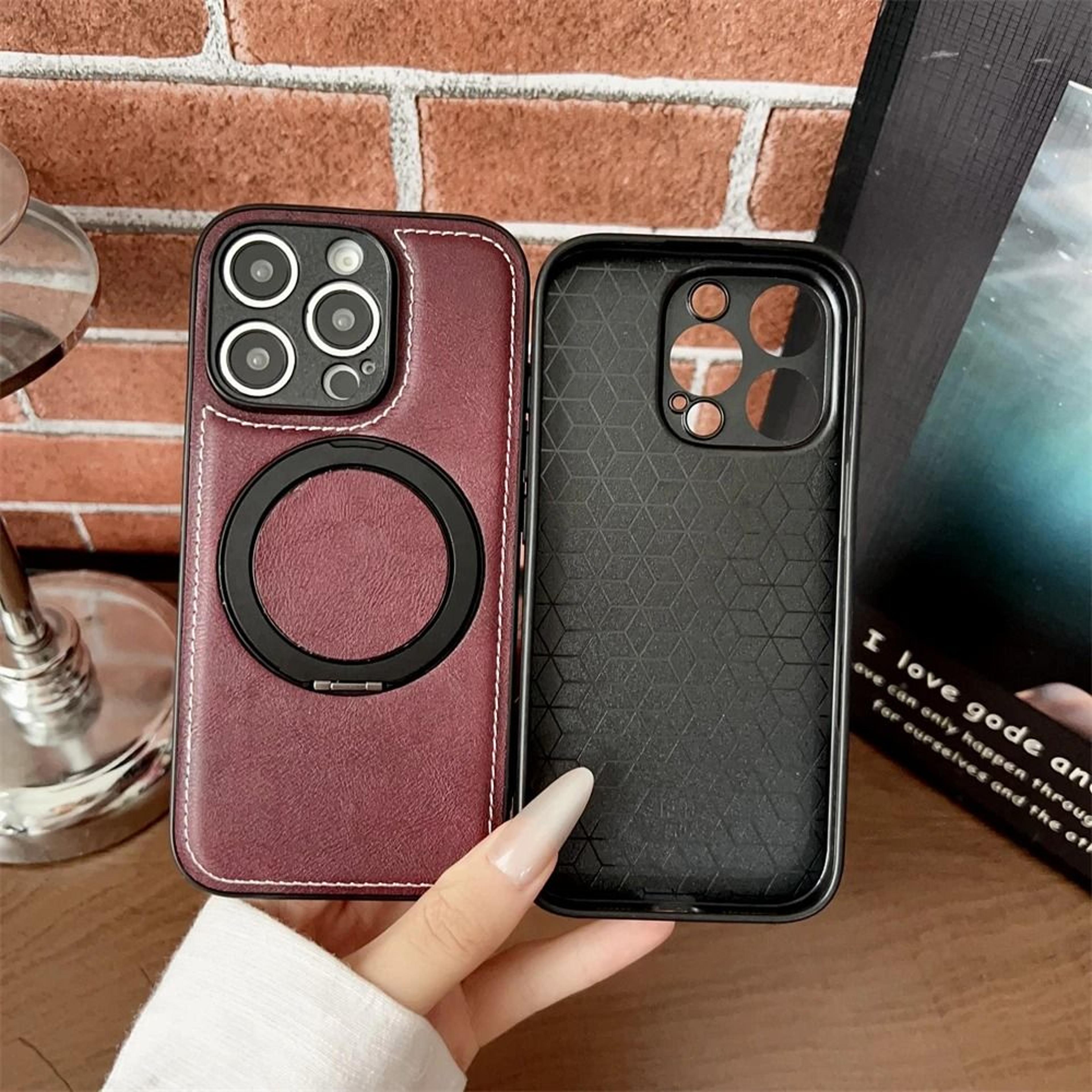 Magnetic Leather Phone Case With Matte Finish And Stand Holder 4