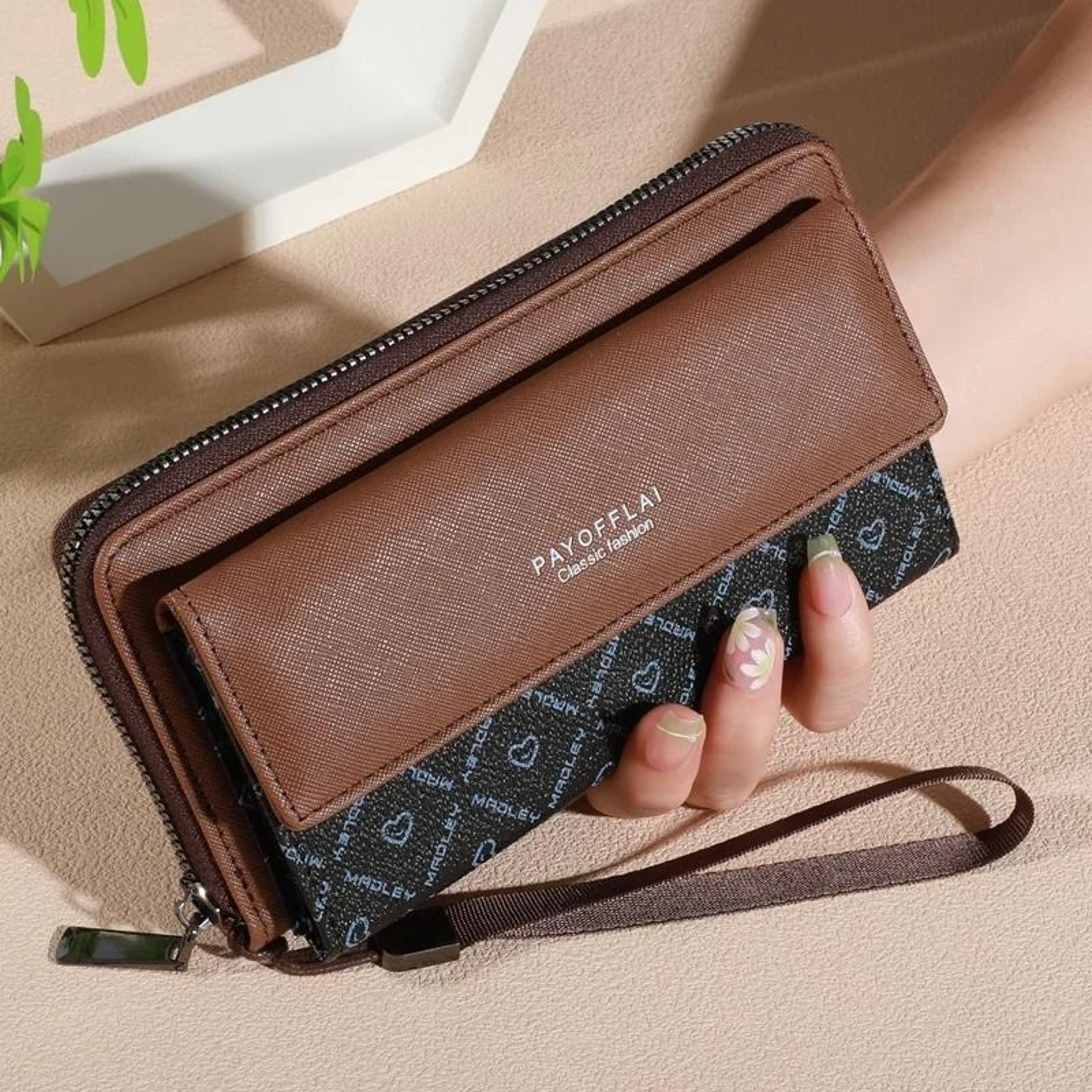 Mens Classic Faux Leather Wallet With Double Layers And Zippered Card Holder 8
