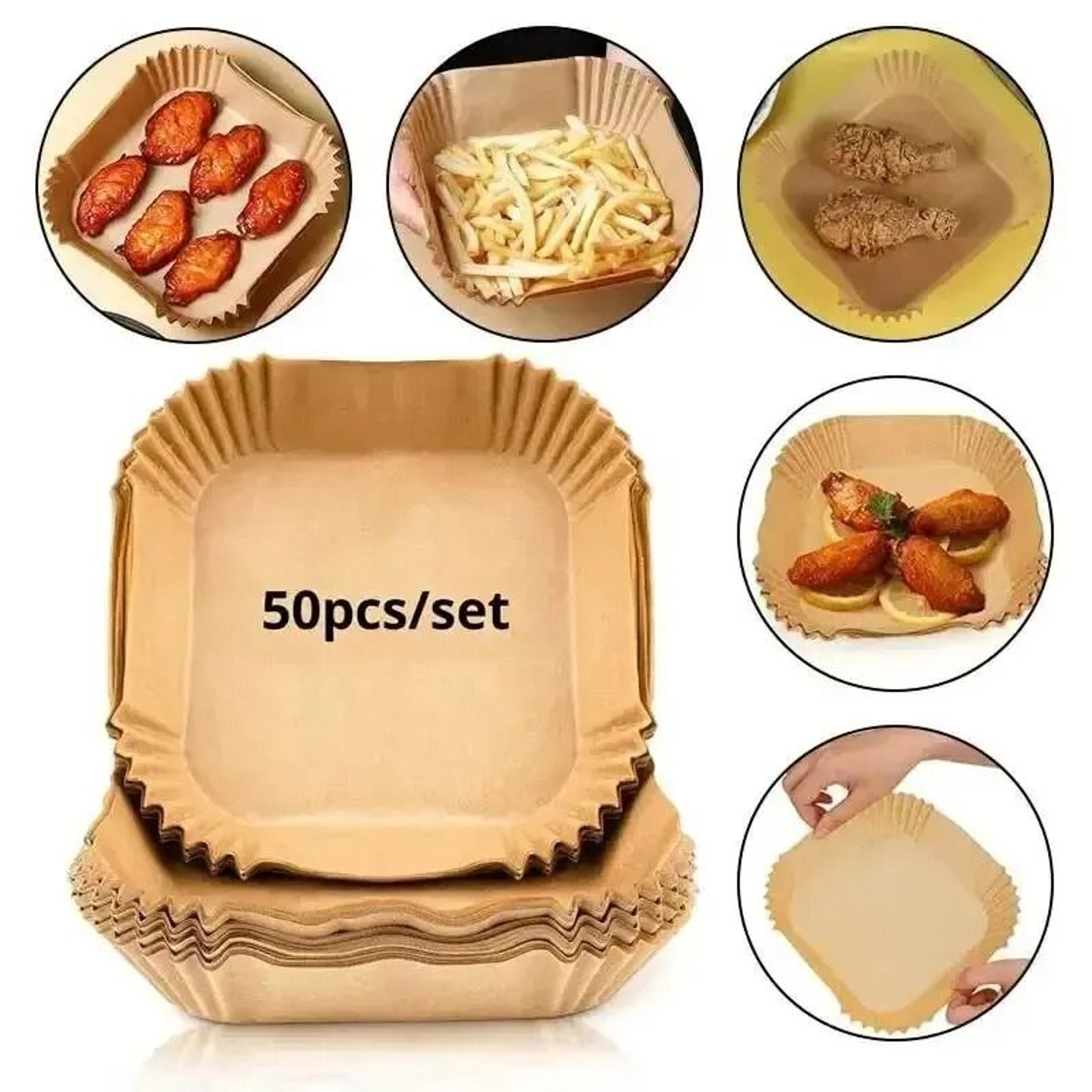 50 Piece Round Air Fryer Disposable Paper Liners 0