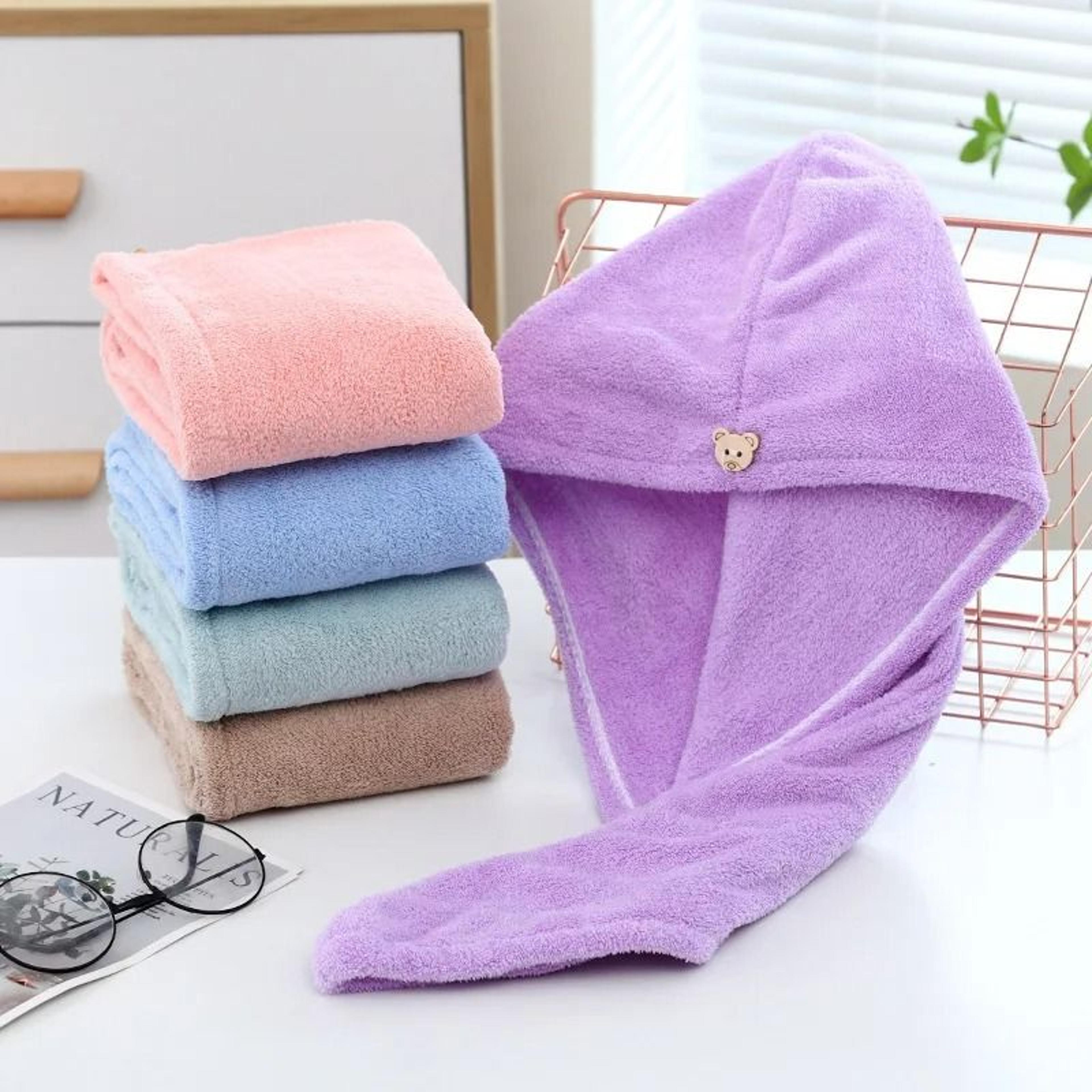 quick-dry microfiber hair towel cap for women