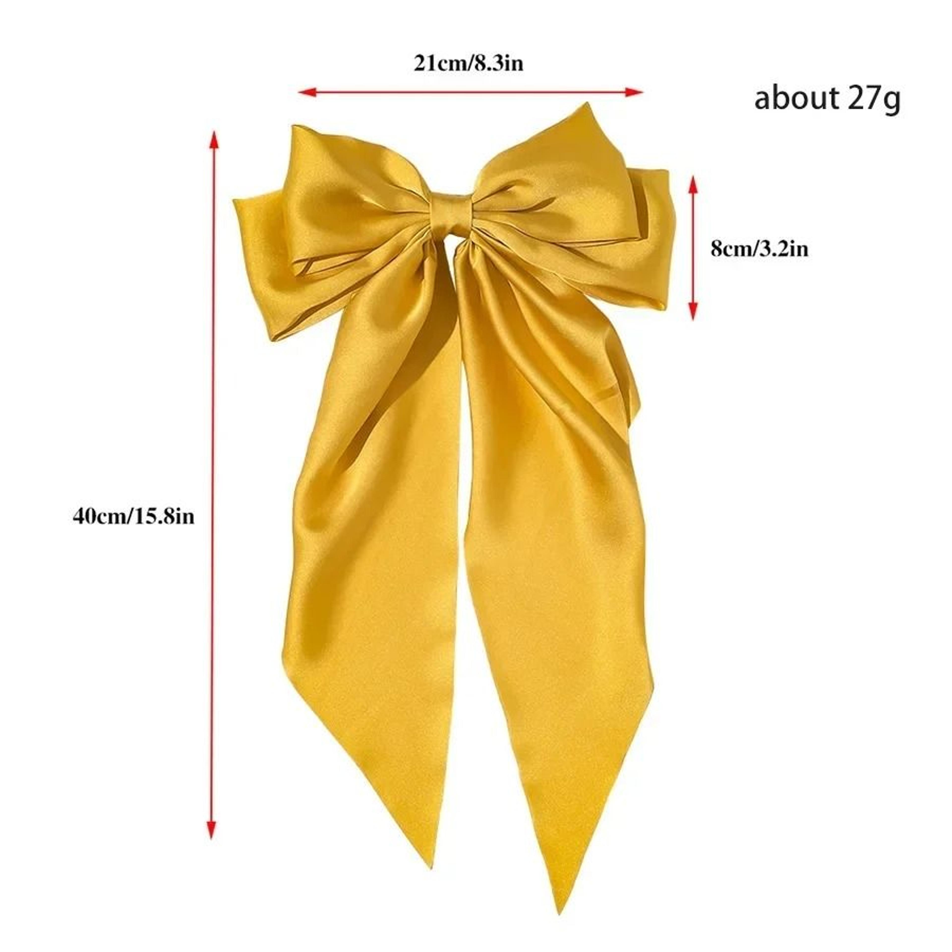 Korean Satin Big Bow Hair Clip For Women And Girls Long Ribbon Bowknot Spring Clamp 5