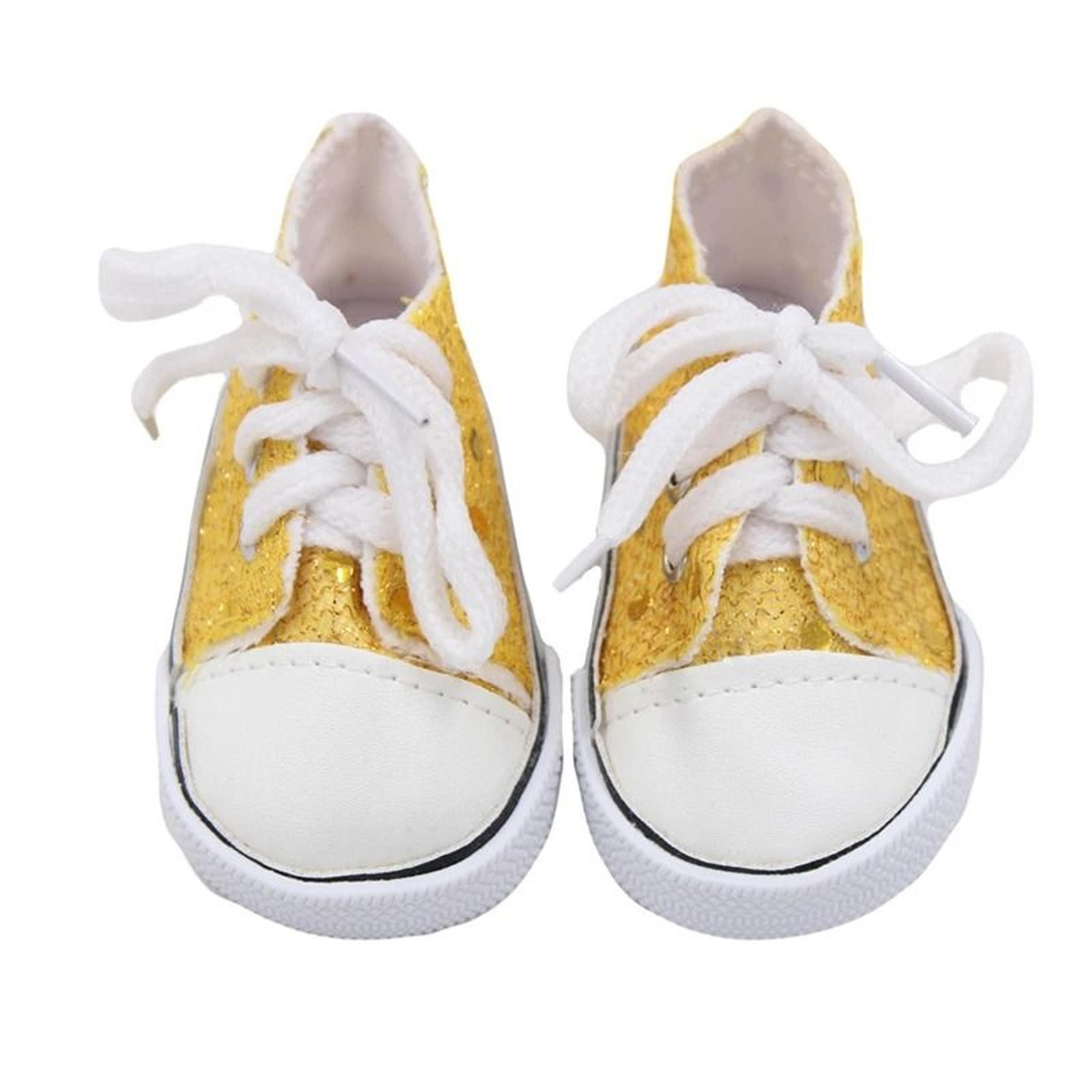 Canvas Denim Baby Doll Sneakers For 18 Inch Dolls 18