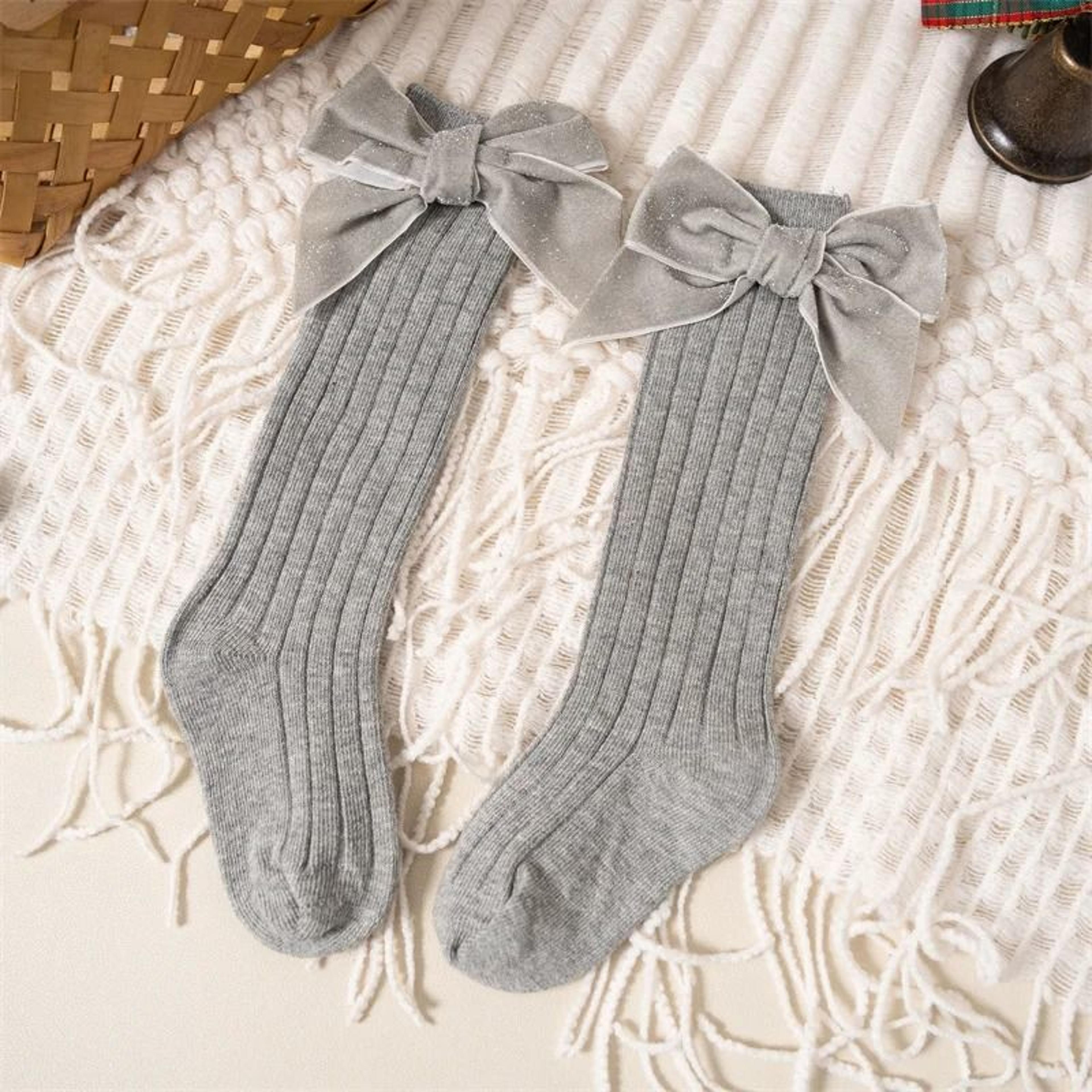 Baby Girls Knee High Bow Socks Soft Cotton Winter And Autumn Kids Socks 6