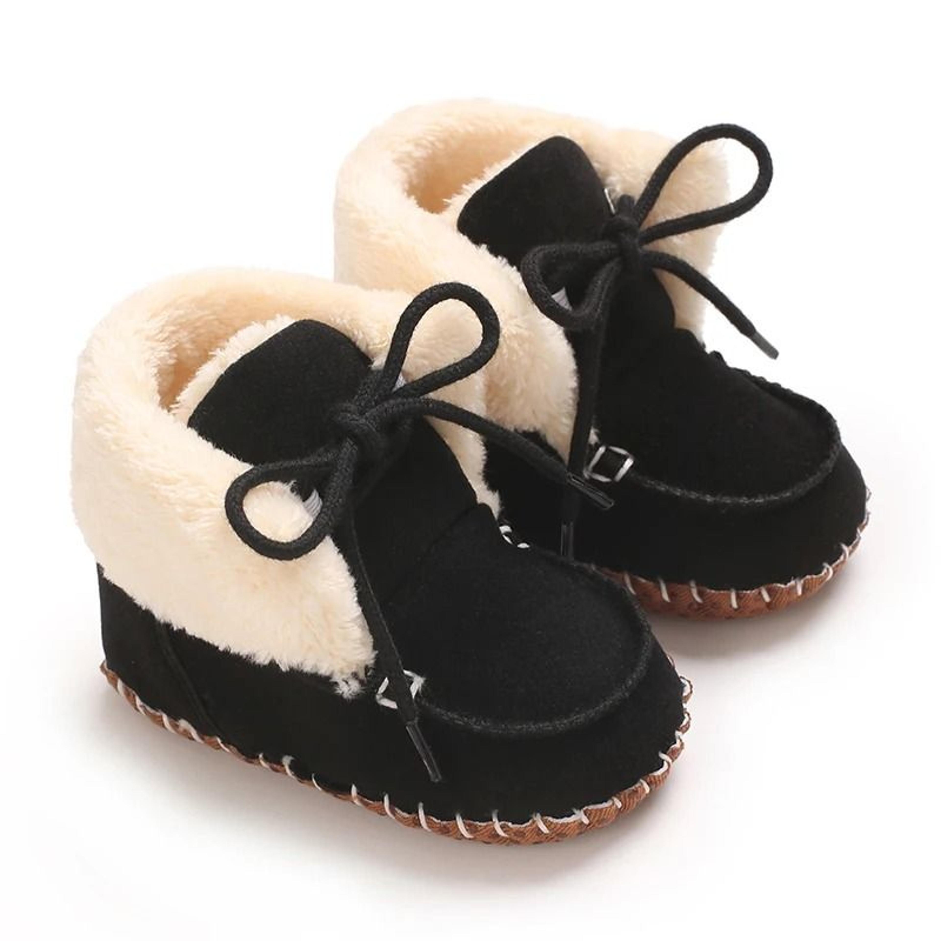 Baby Plush Warm Cotton Shoes Soft Soled Non Slip Boots 0 To 18 Months 1