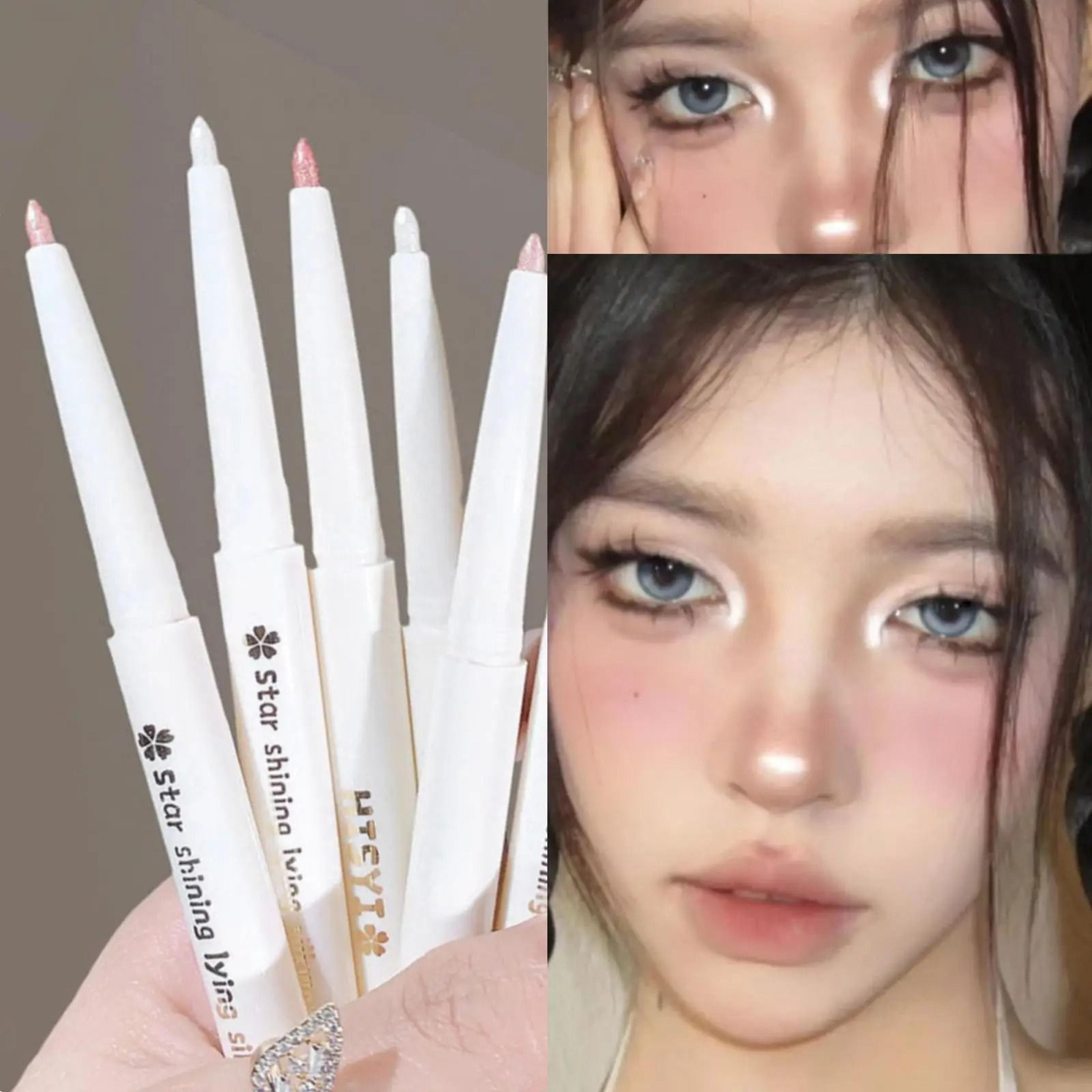 Diamond White Eyelid Highlighter Pen Glitter Eyeshadow Stick 0