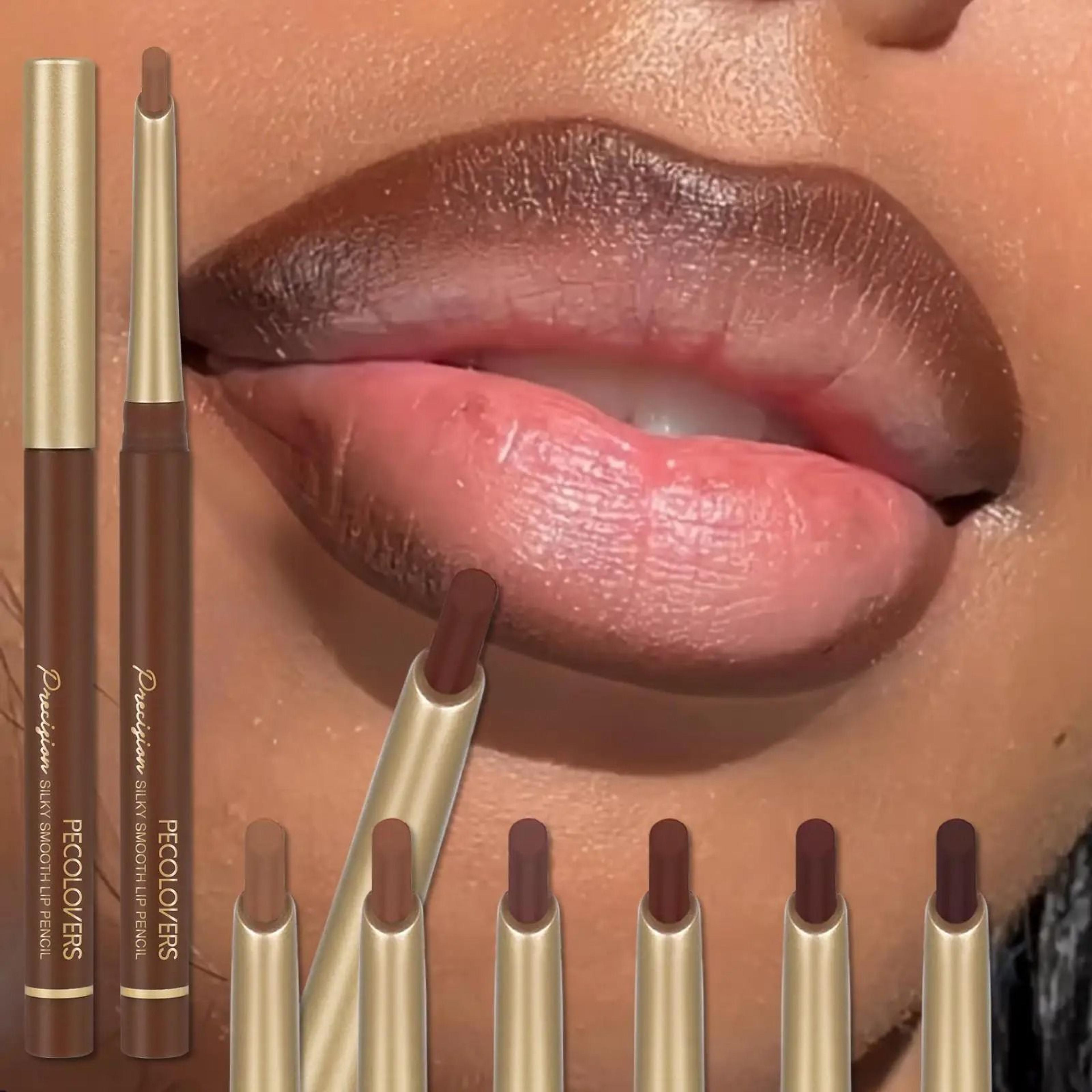 Matte 6 Color Lip Liner Pencil Set Long Lasting Nude And Brown Shades 0