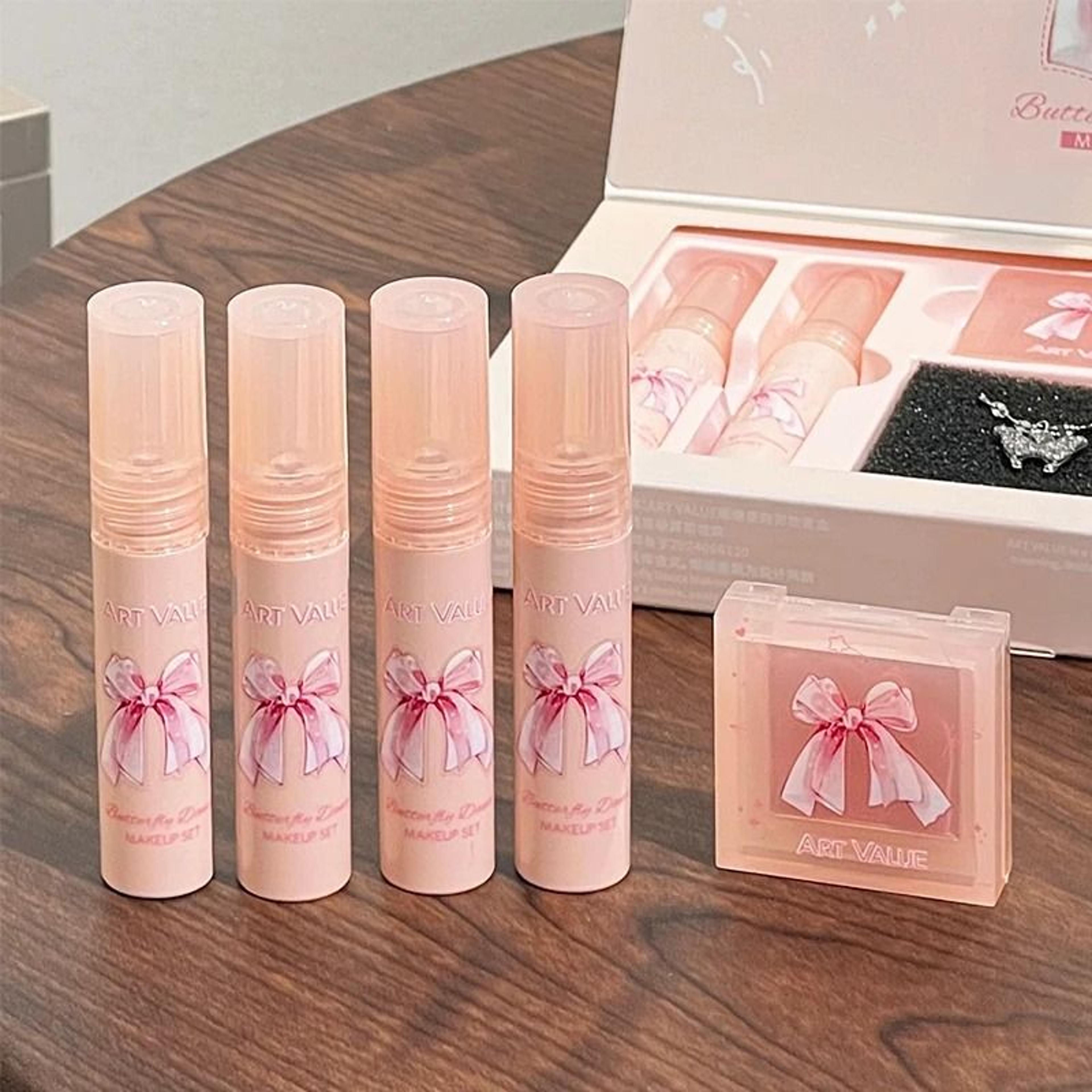 Butterfly Dance Lip Glaze And Blush Gift Set With Necklace 1