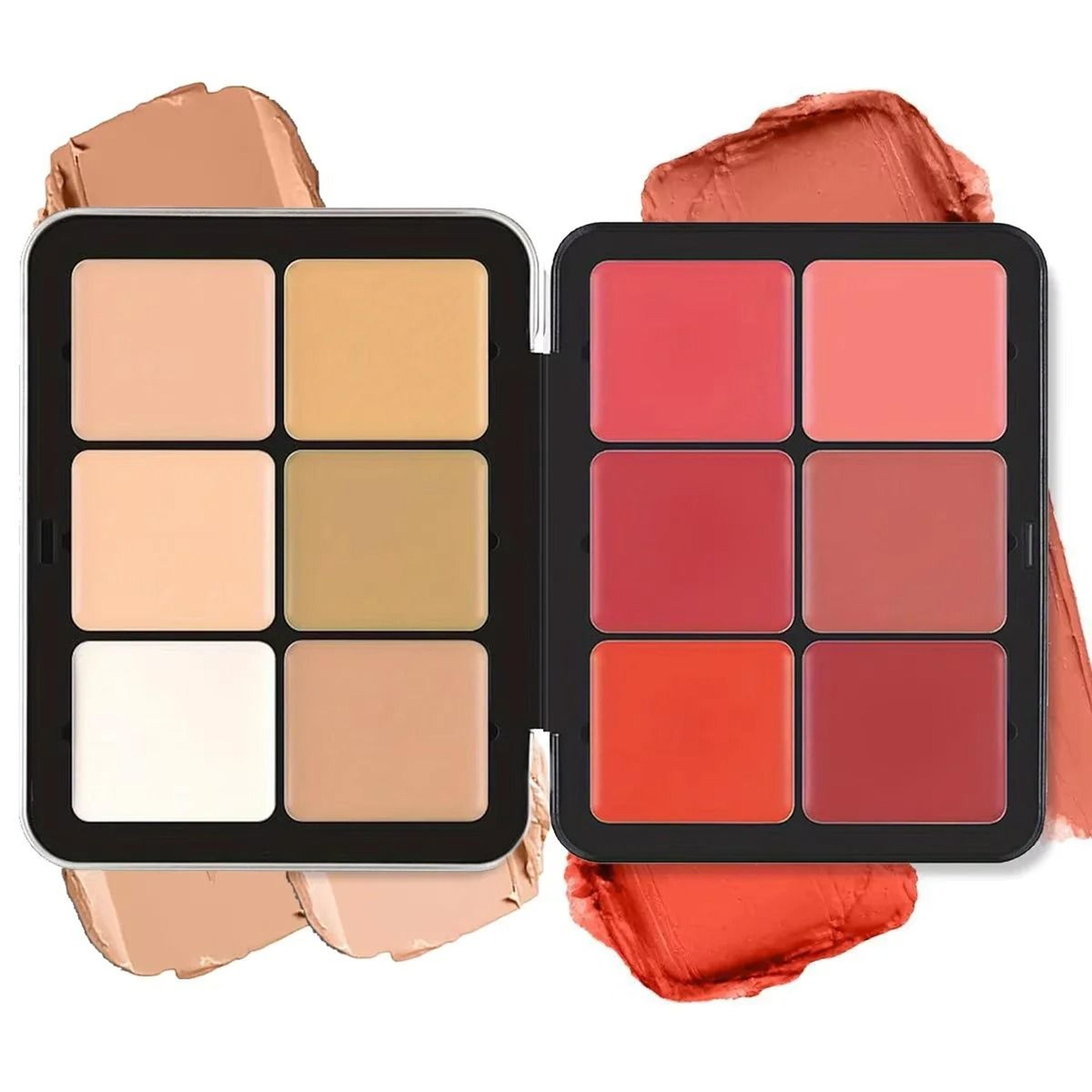 12 Color Concealer And Blush Cream Palette Matte Highlight And Contour 7