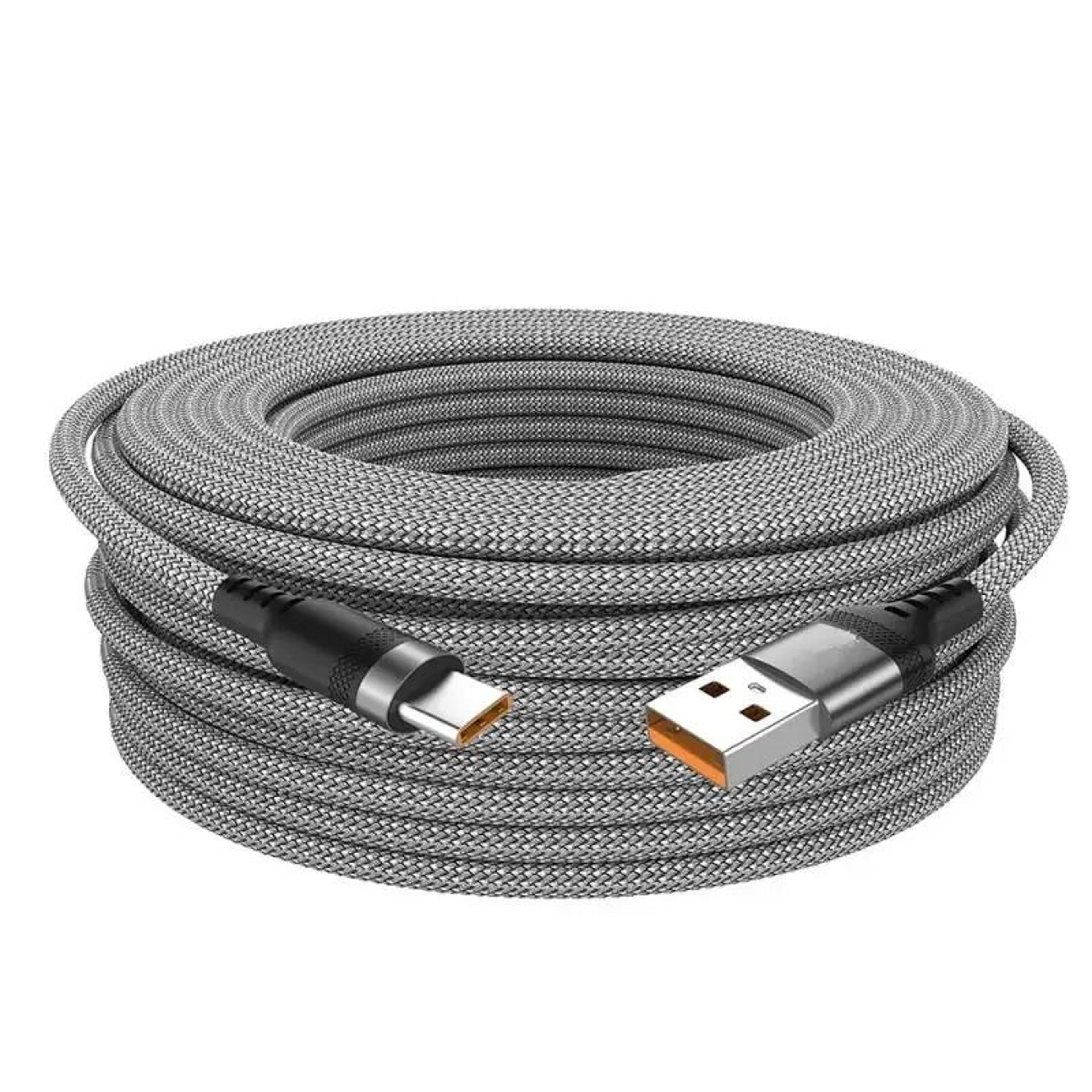 Extra Long Type C Charging Cable 6A Fast Charging Nylon Braided USB Data Wire 7