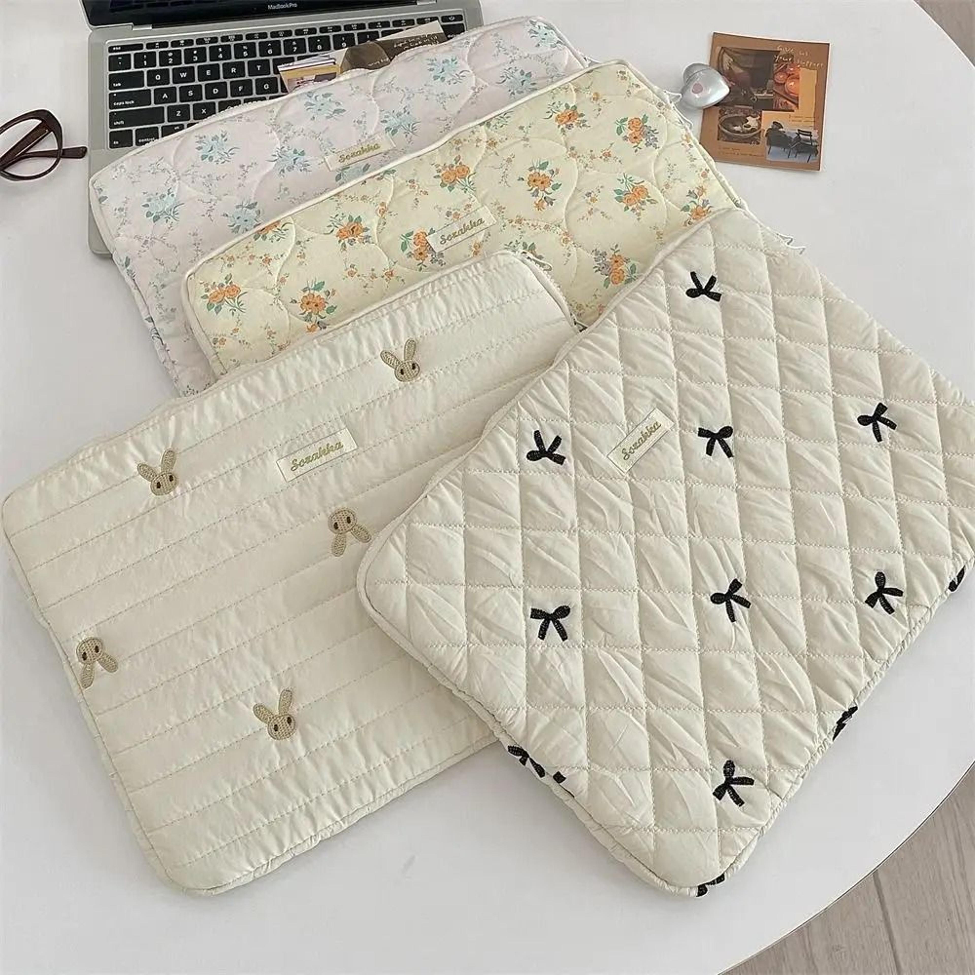 Fashion Laptop Sleeve Case With Bowknot And Floral Design Ultra Thin Protective Pouch 0
