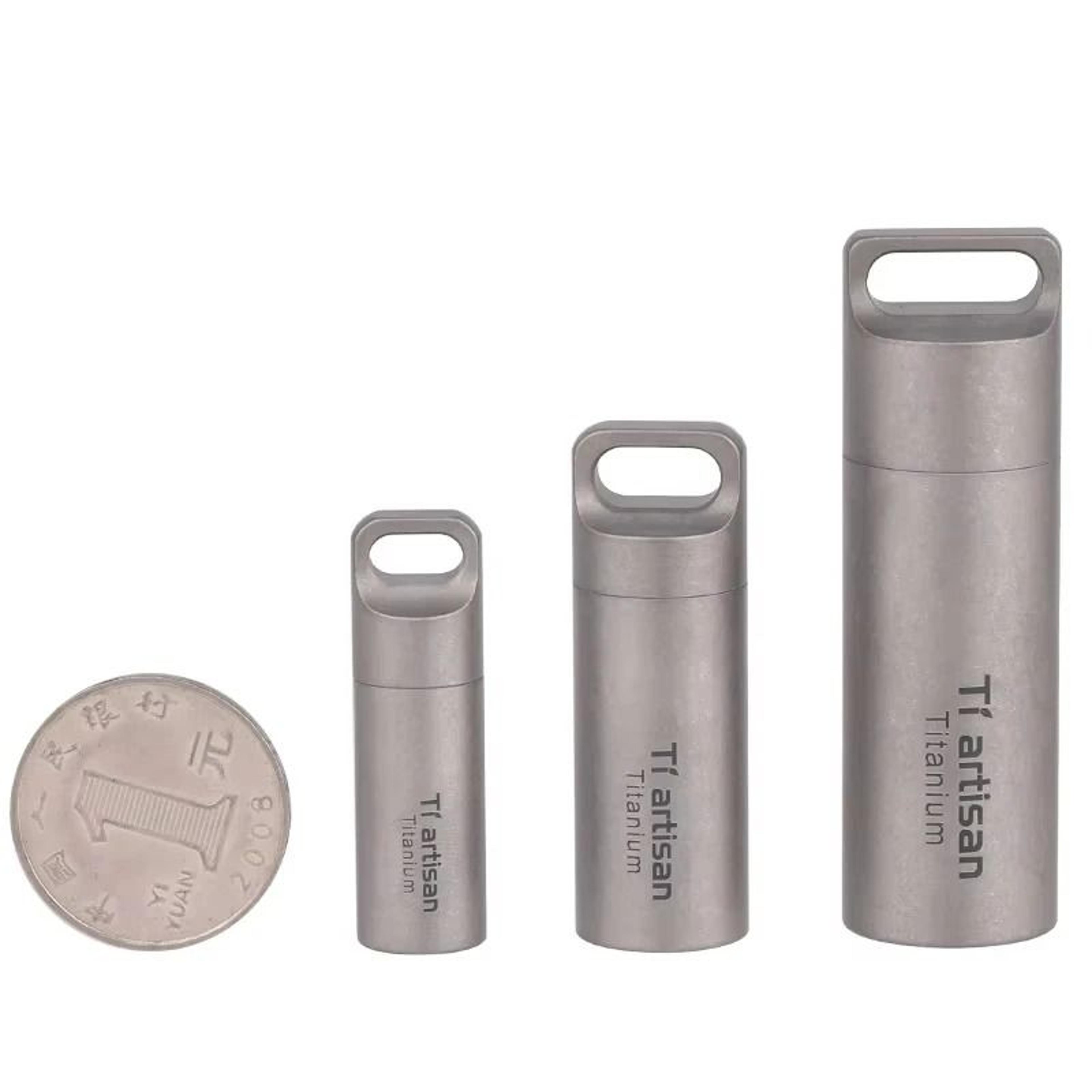 Titanium Mini Waterproof Pill Box Portable Sealed EDC Container 6