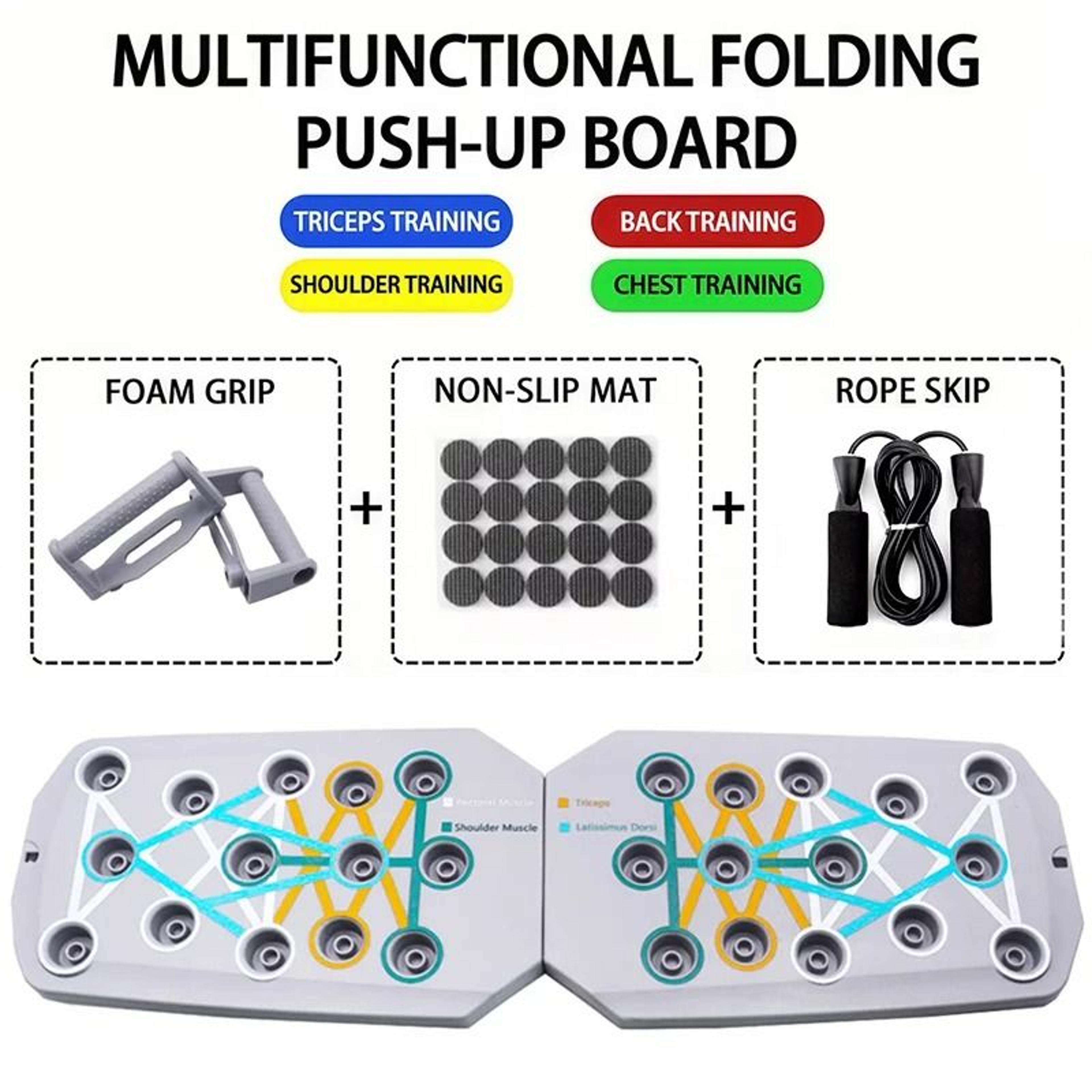 Push Up Board Set  Portable Multifunctional Foldable Fitness System 13