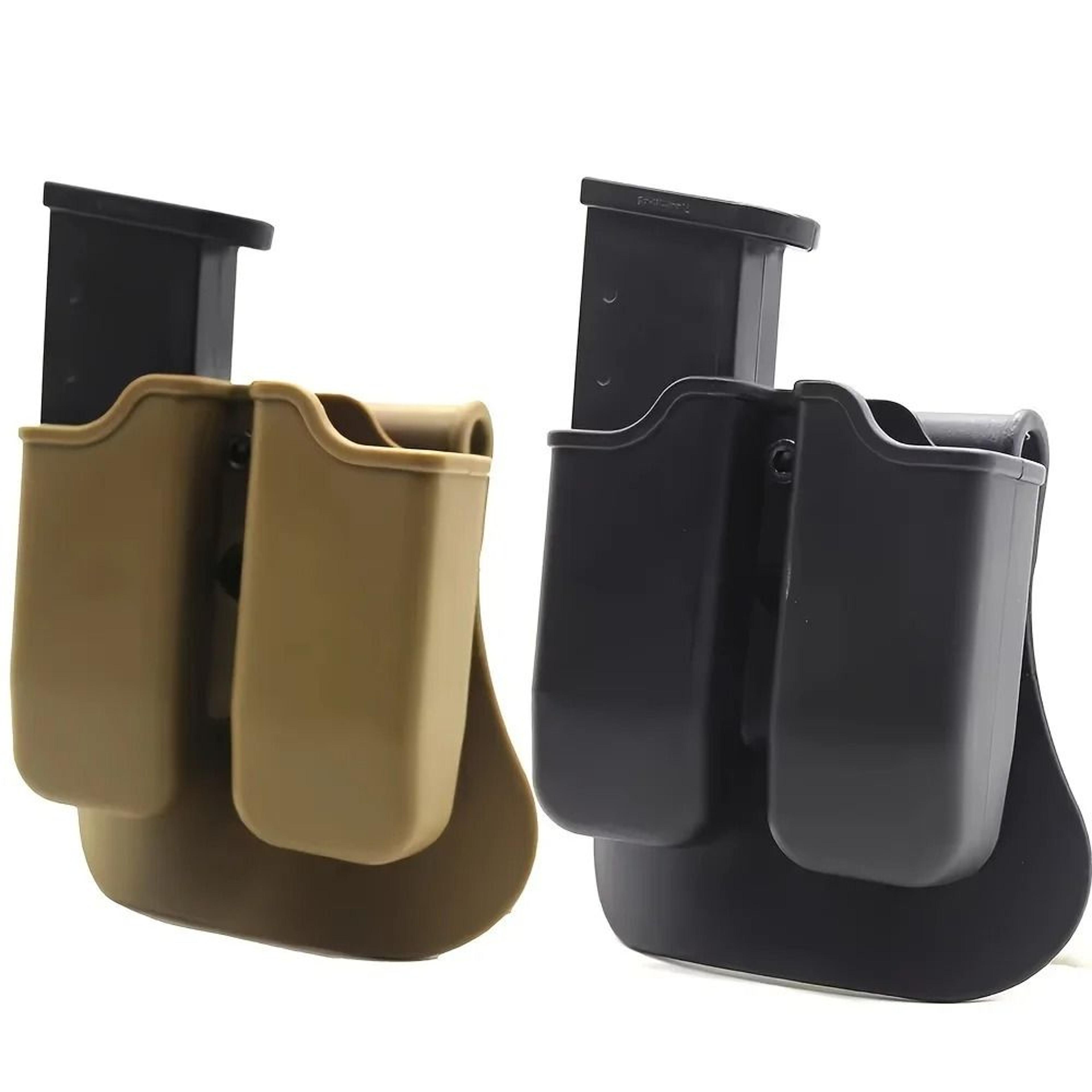Tactical Double Magazine Holster  Universal 9mm And 40 Caliber Mag Holder With Belt Clip And Paddle 0
