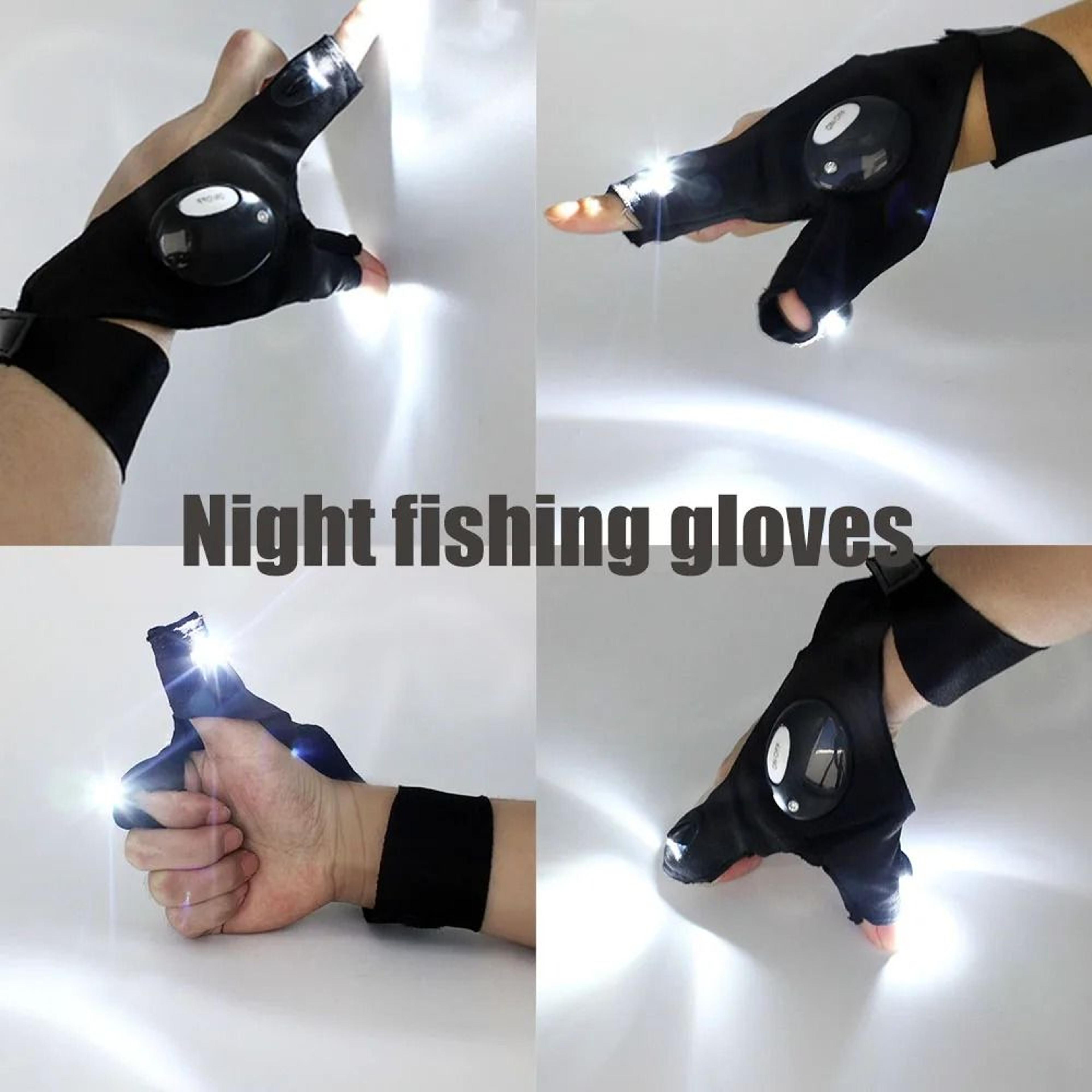 Cycling Gloves With Lights  LED Fingerless Outdoor Utility Gloves 0