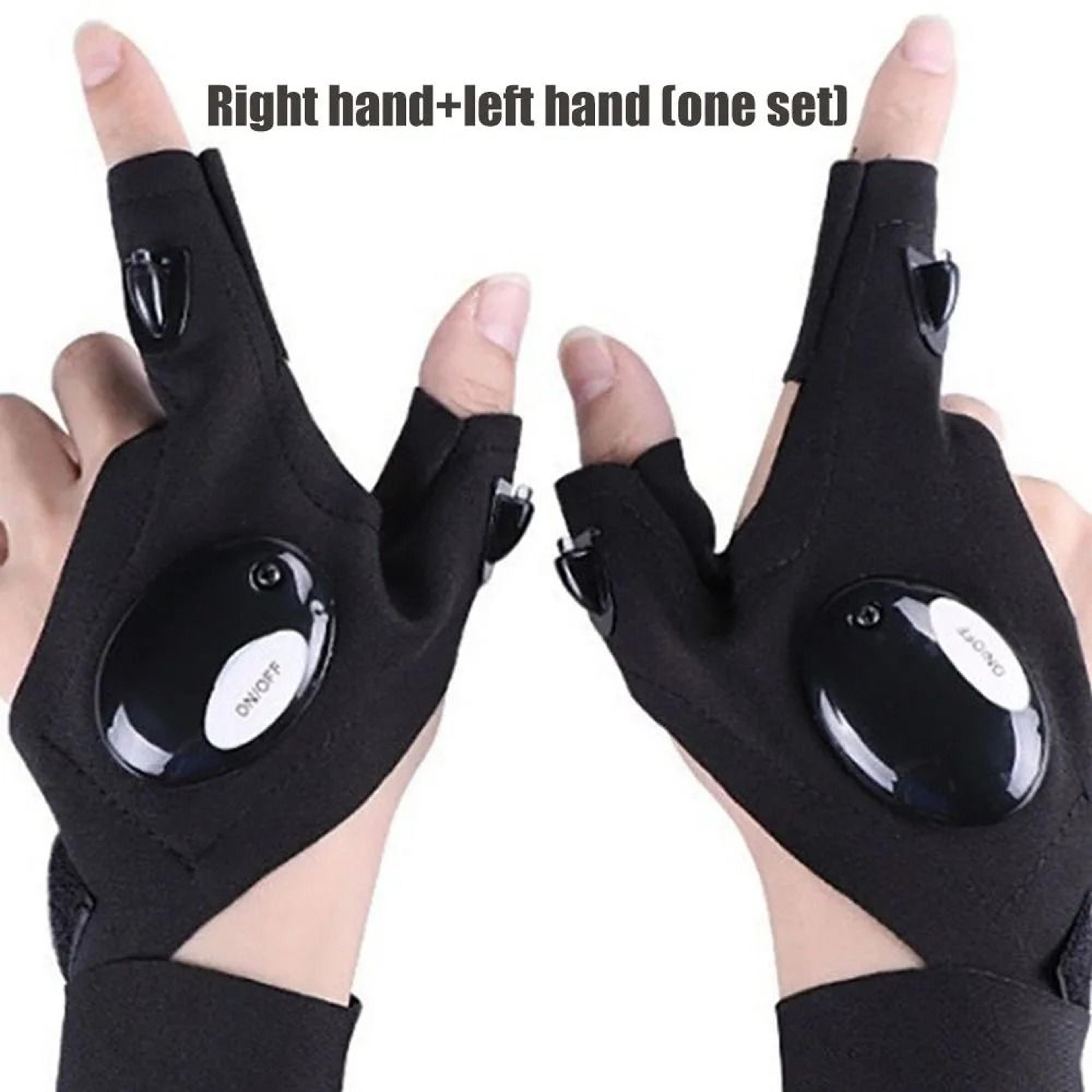 Cycling Gloves With Lights  LED Fingerless Outdoor Utility Gloves 9