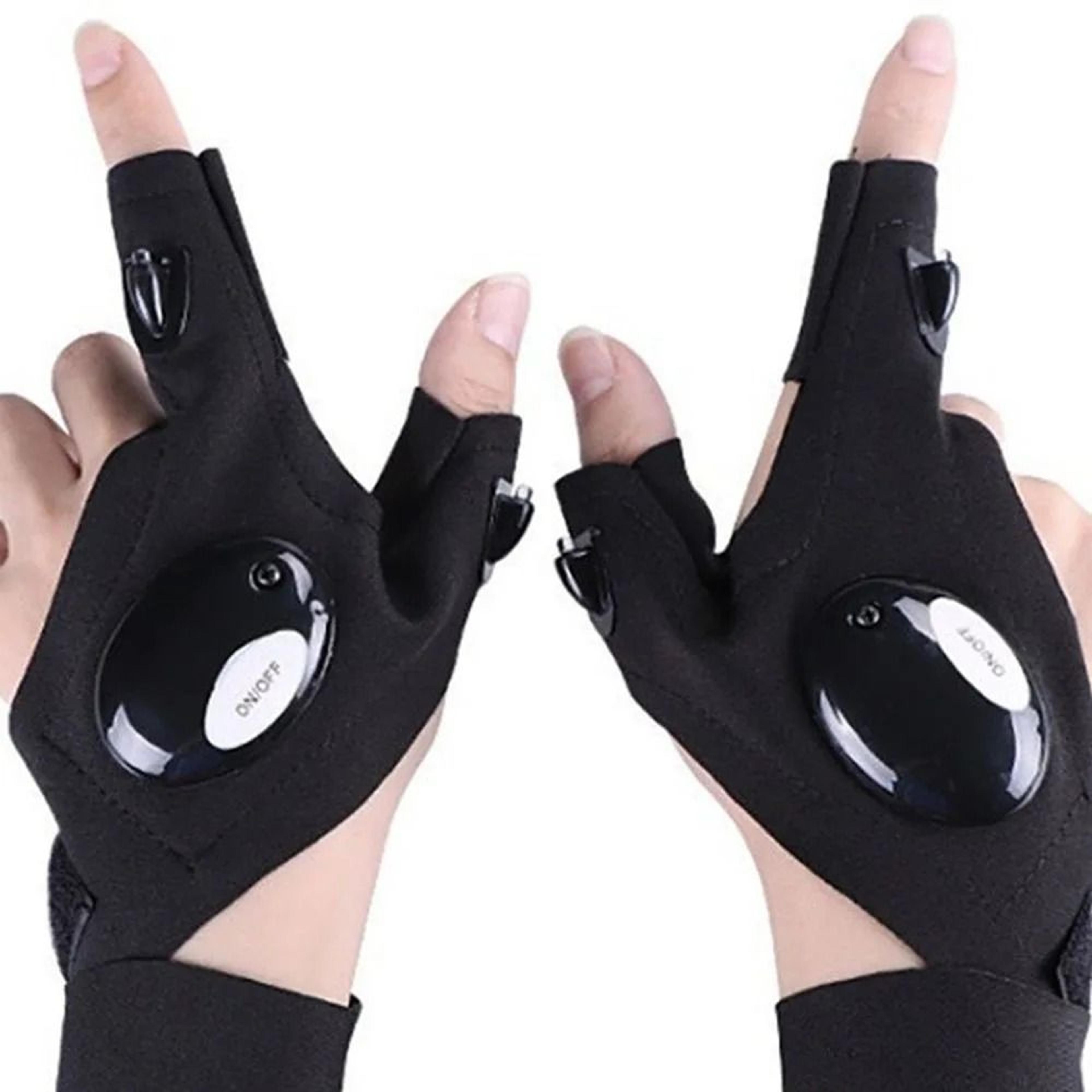 Cycling Gloves With Lights  LED Fingerless Outdoor Utility Gloves 6