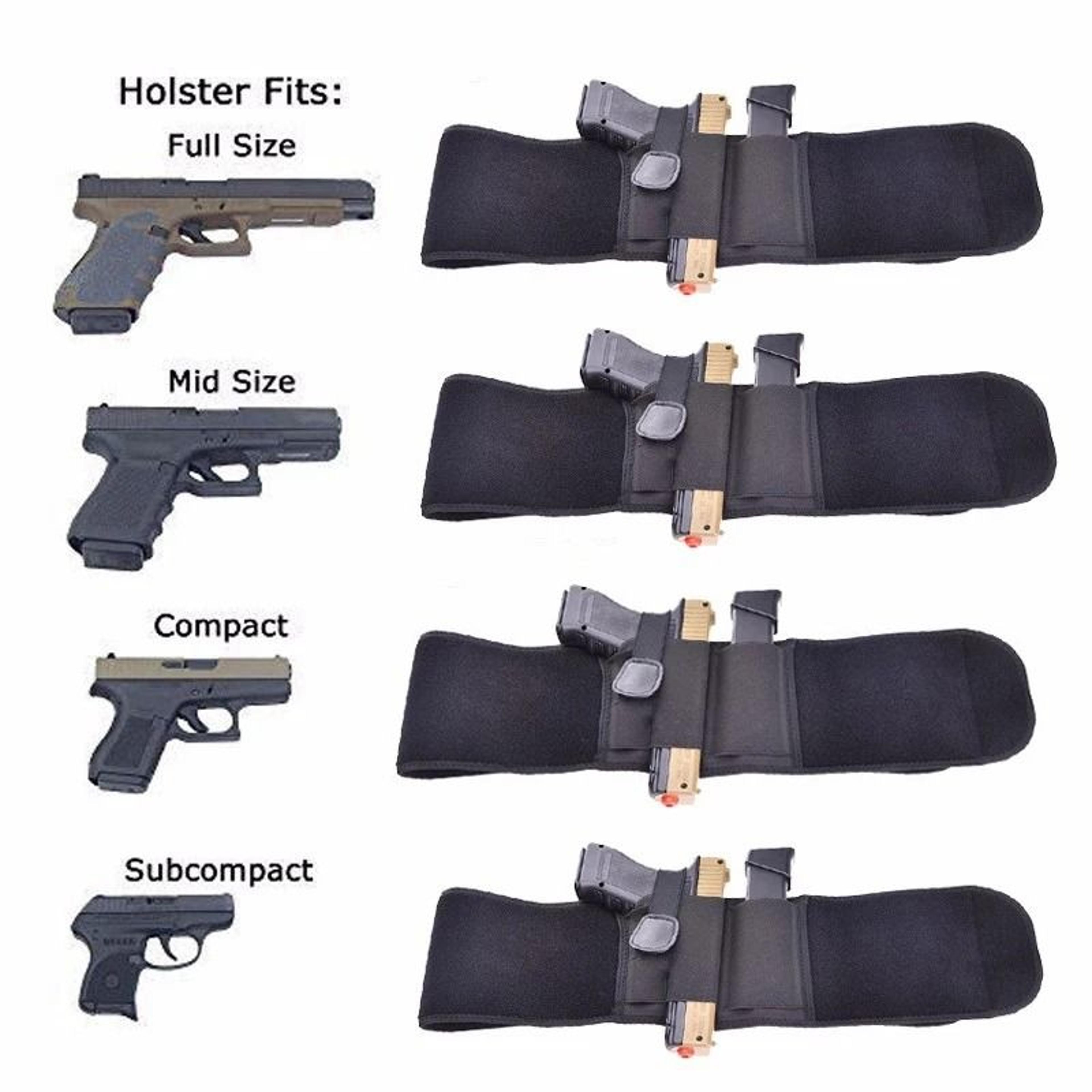 Tactical Pistol Holster Right Hand Elastic Belt Band Concealed Carry Waistband Holster 3