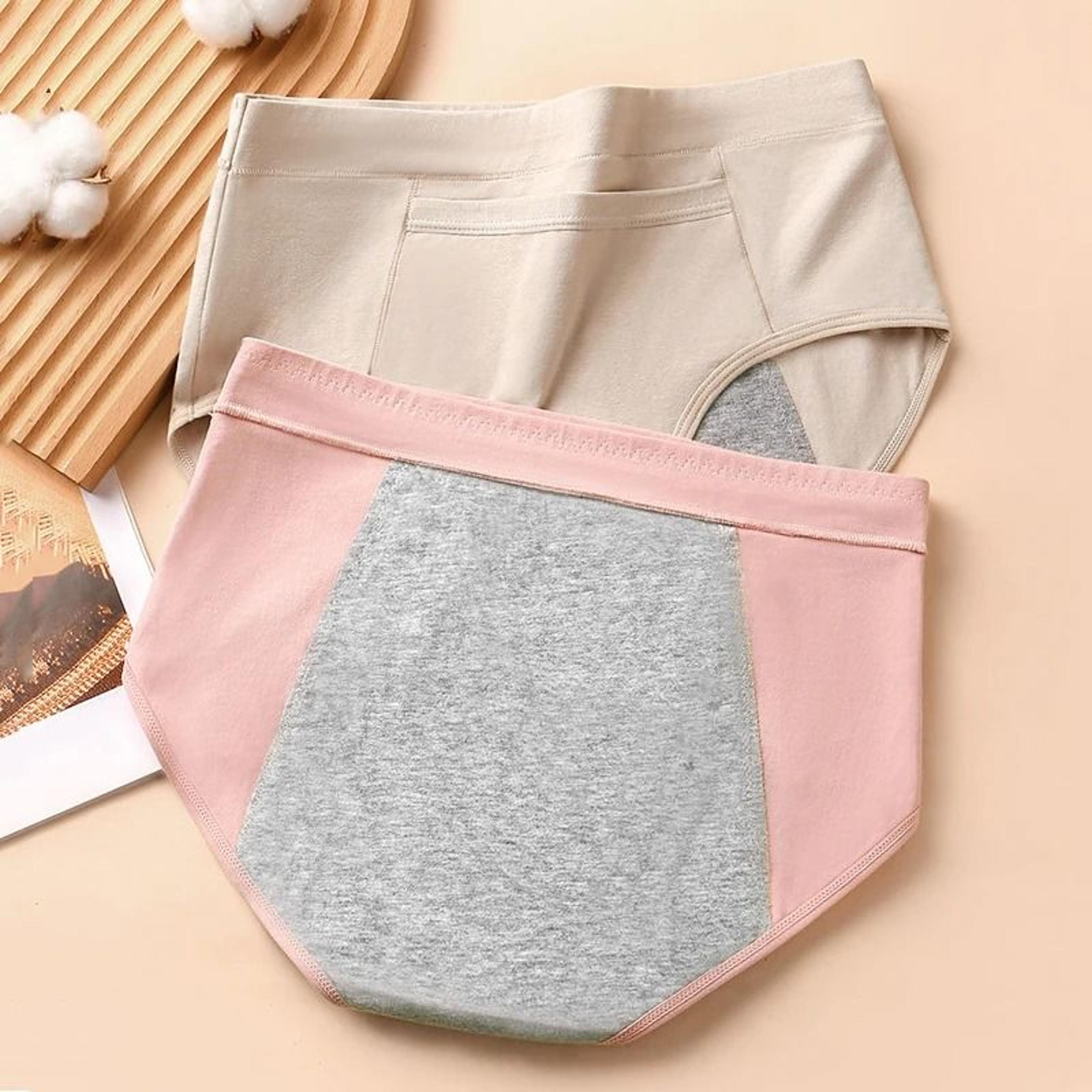 Womens Menstrual Panties Leak Proof High Waist Underwear Cotton Period Briefs Set Of 4 5
