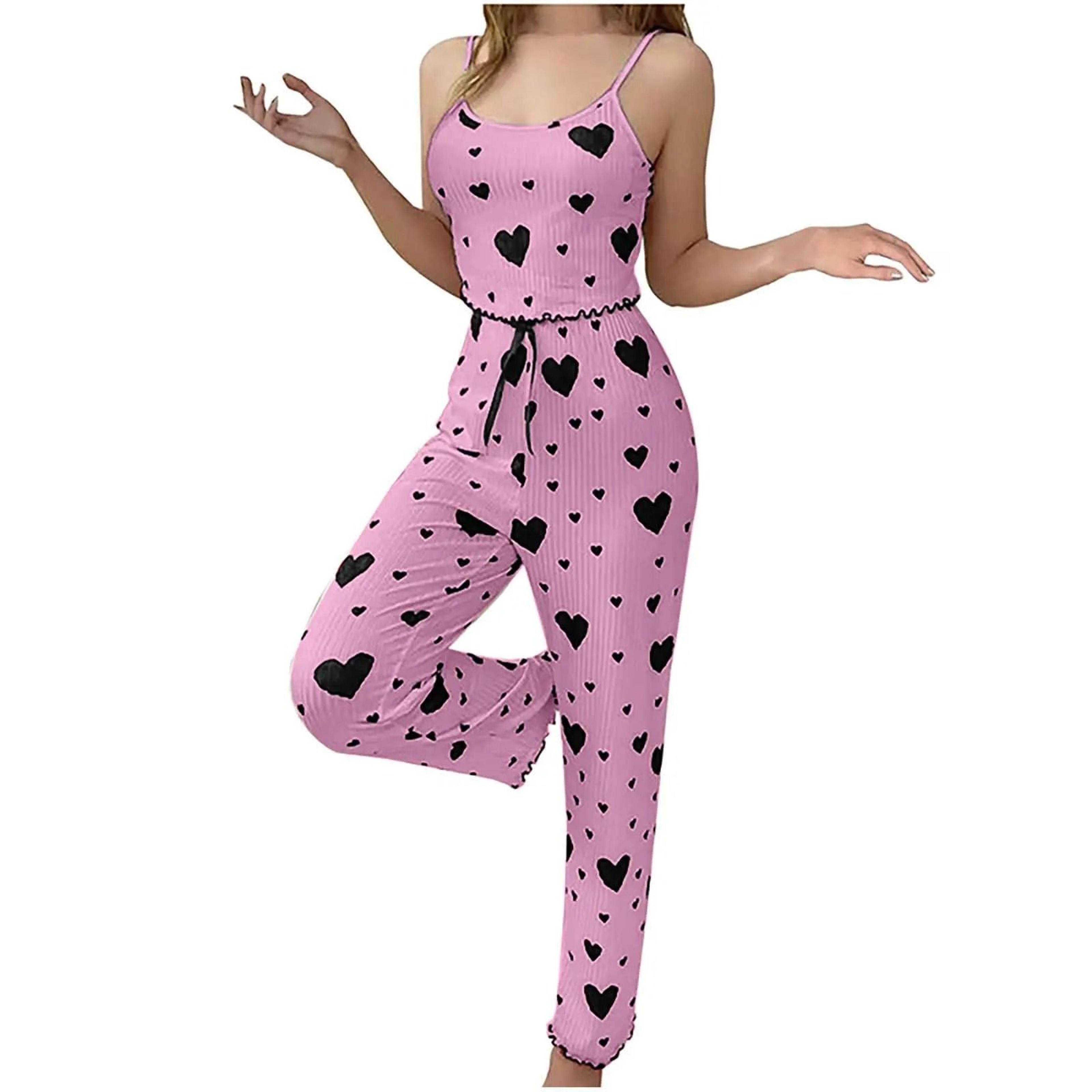 Womens Plus Size Pajama Set Two Piece Vest And Trousers Soft Breathable Sleepwear 10
