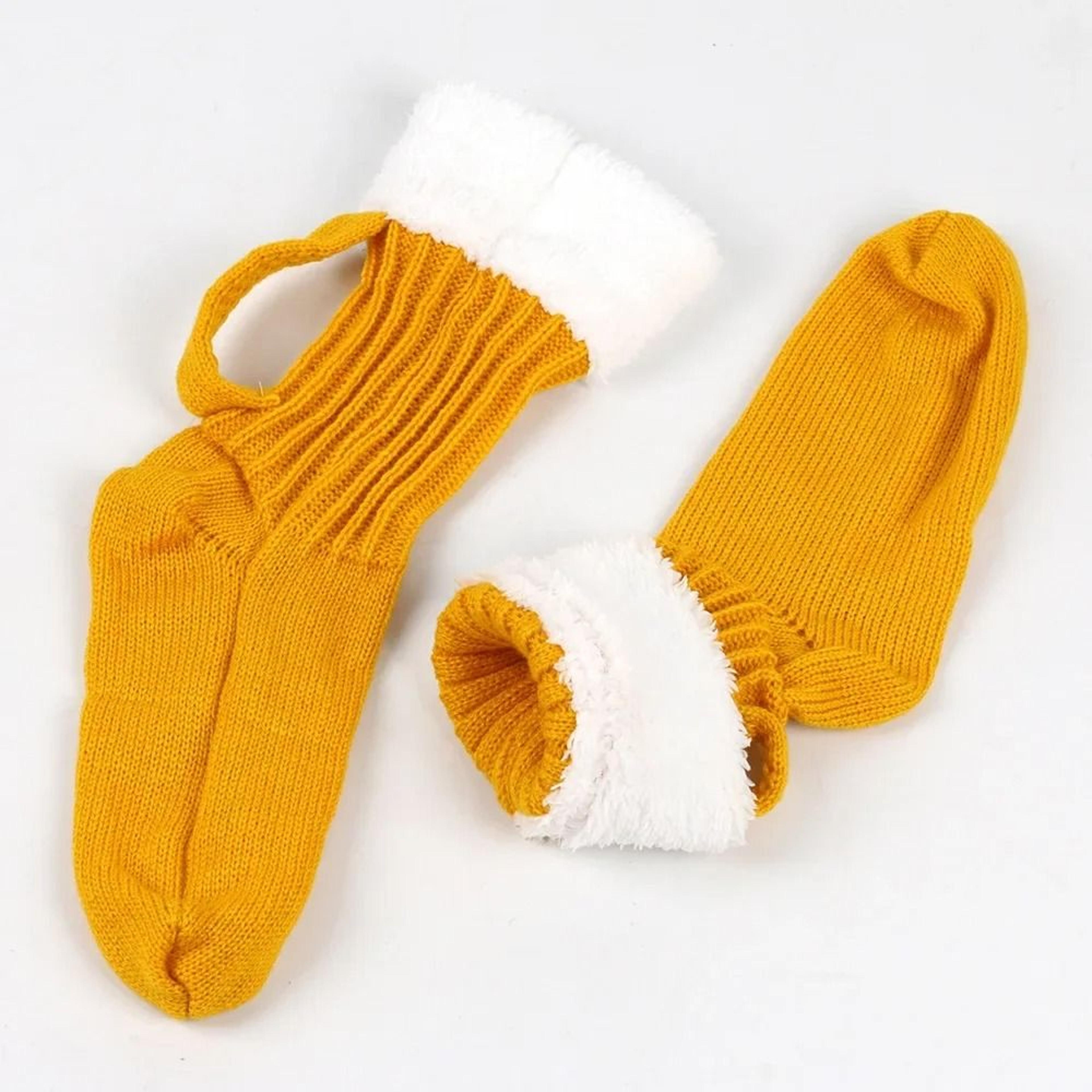 3D Beer Mug Knitted Socks Warm Padded Mid Calf Winter Sleep Socks 4