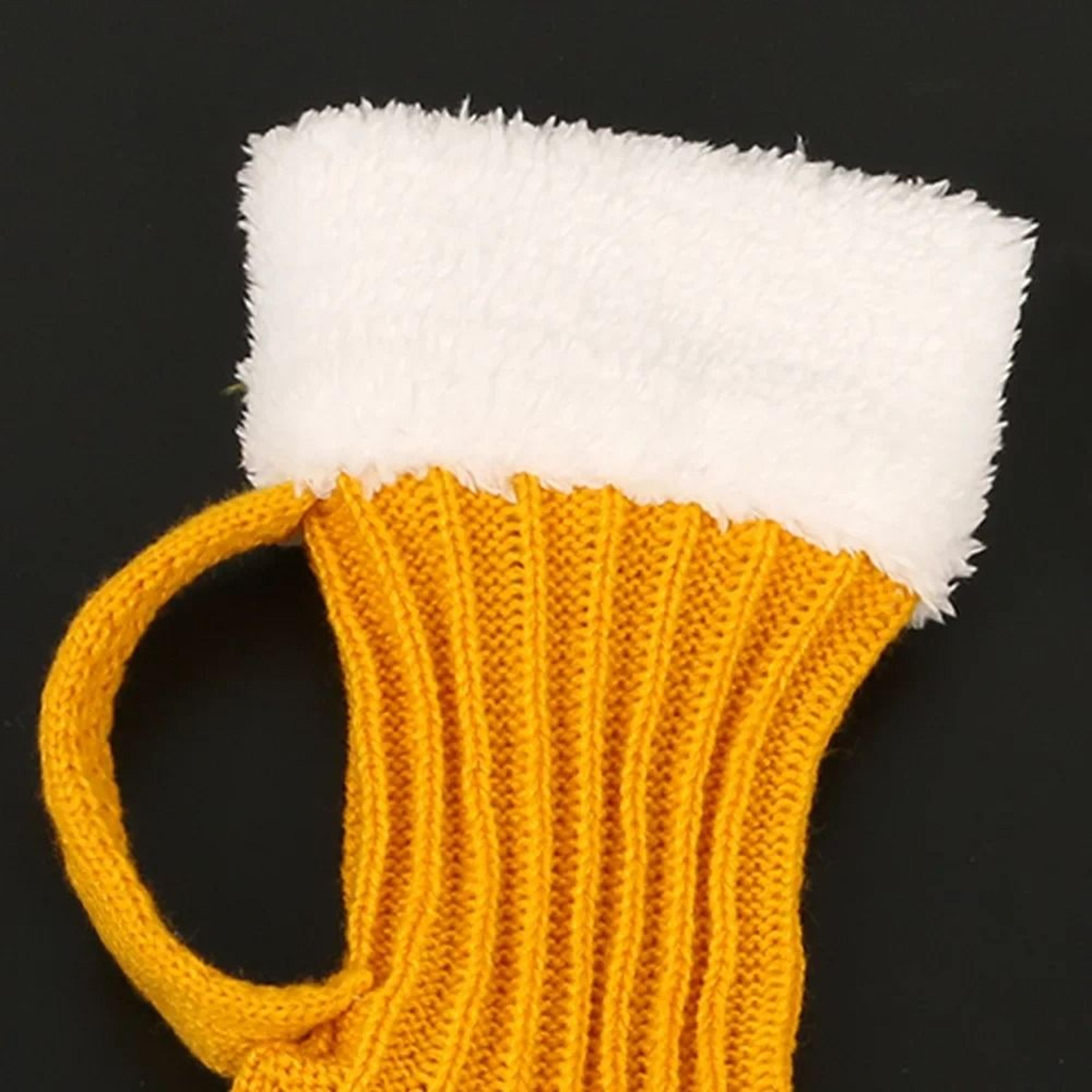 3D Beer Mug Knitted Socks Warm Padded Mid Calf Winter Sleep Socks 5