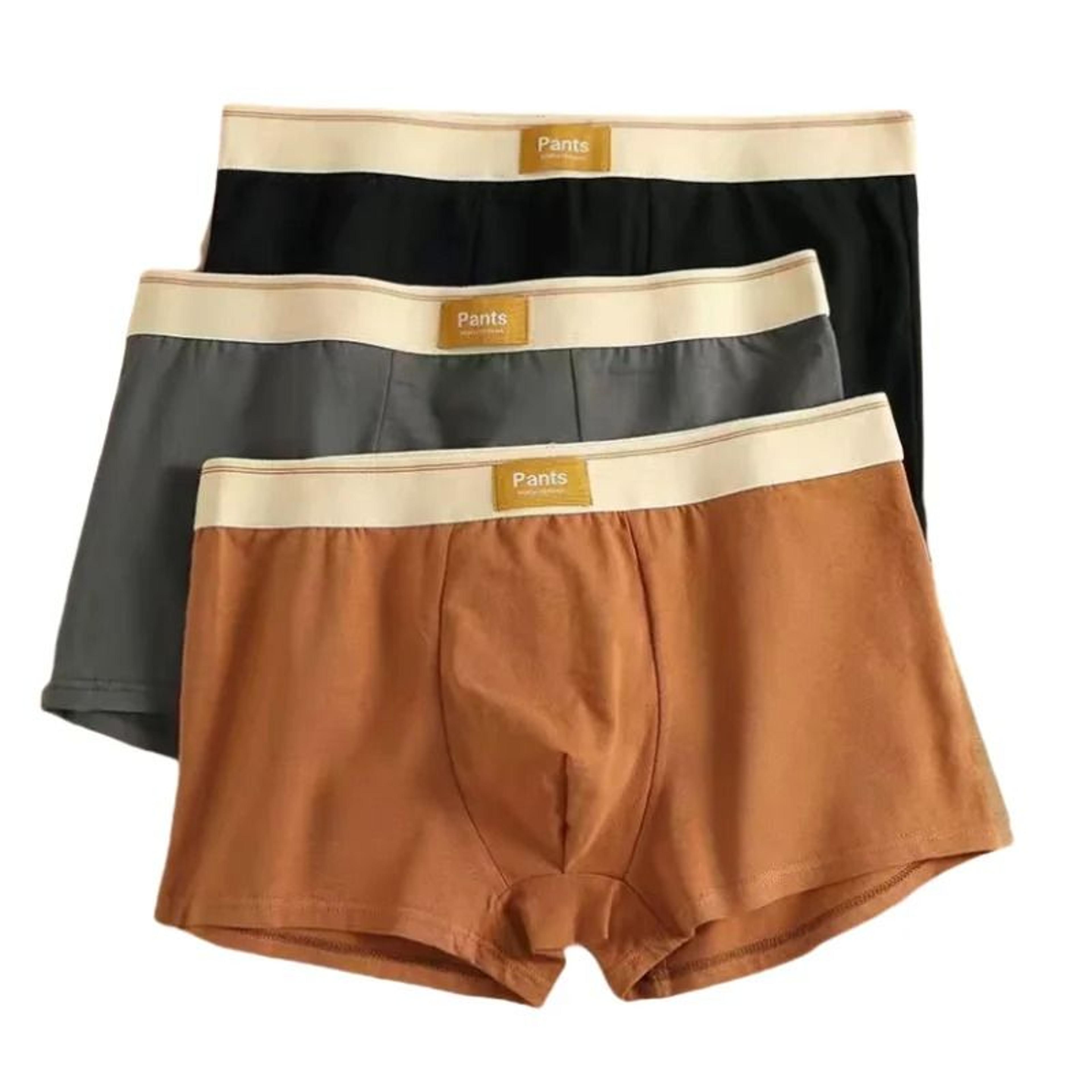 Mens Cotton Boxer Shorts Three Pack Breathable Trunks Underwear 9