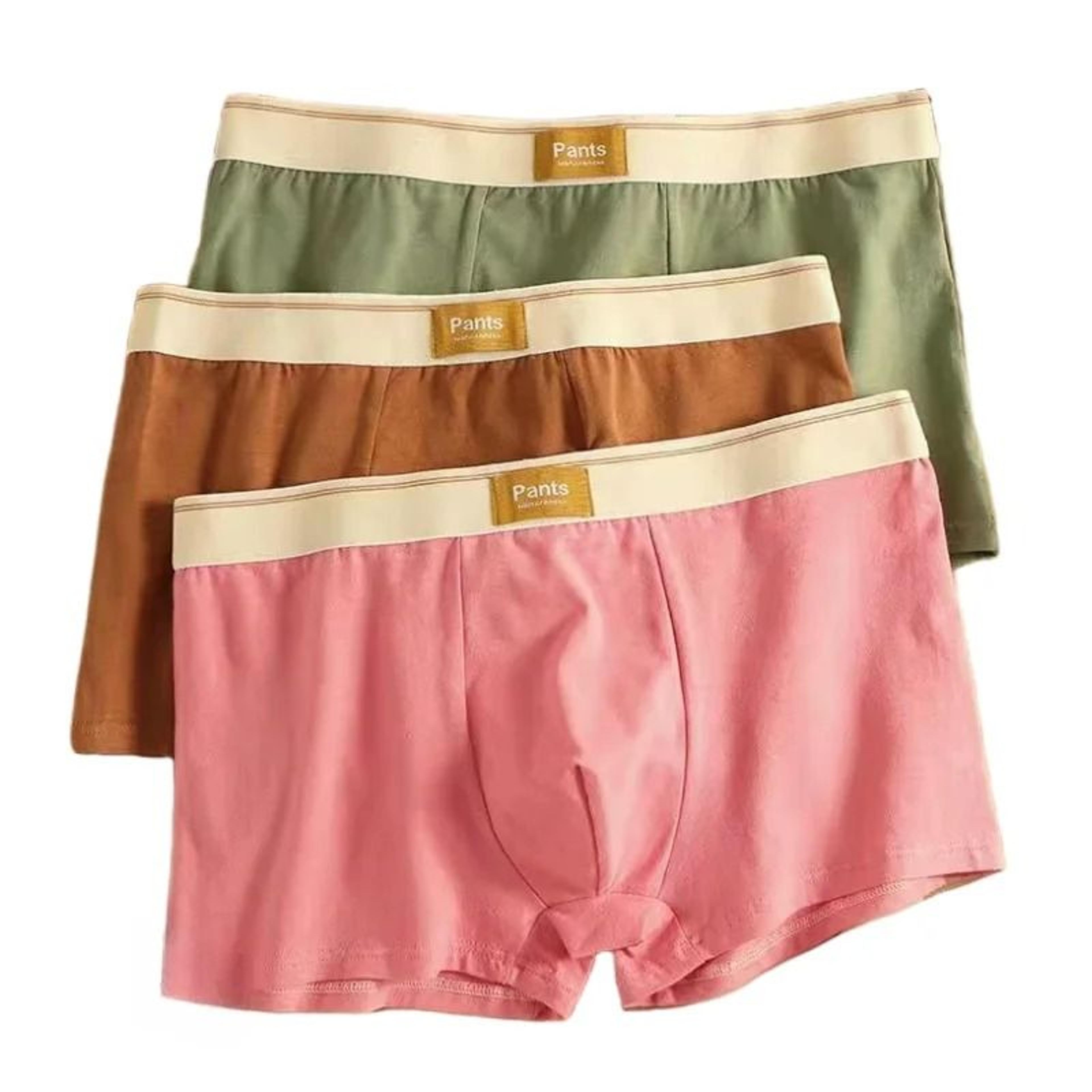 Mens Cotton Boxer Shorts Three Pack Breathable Trunks Underwear 7