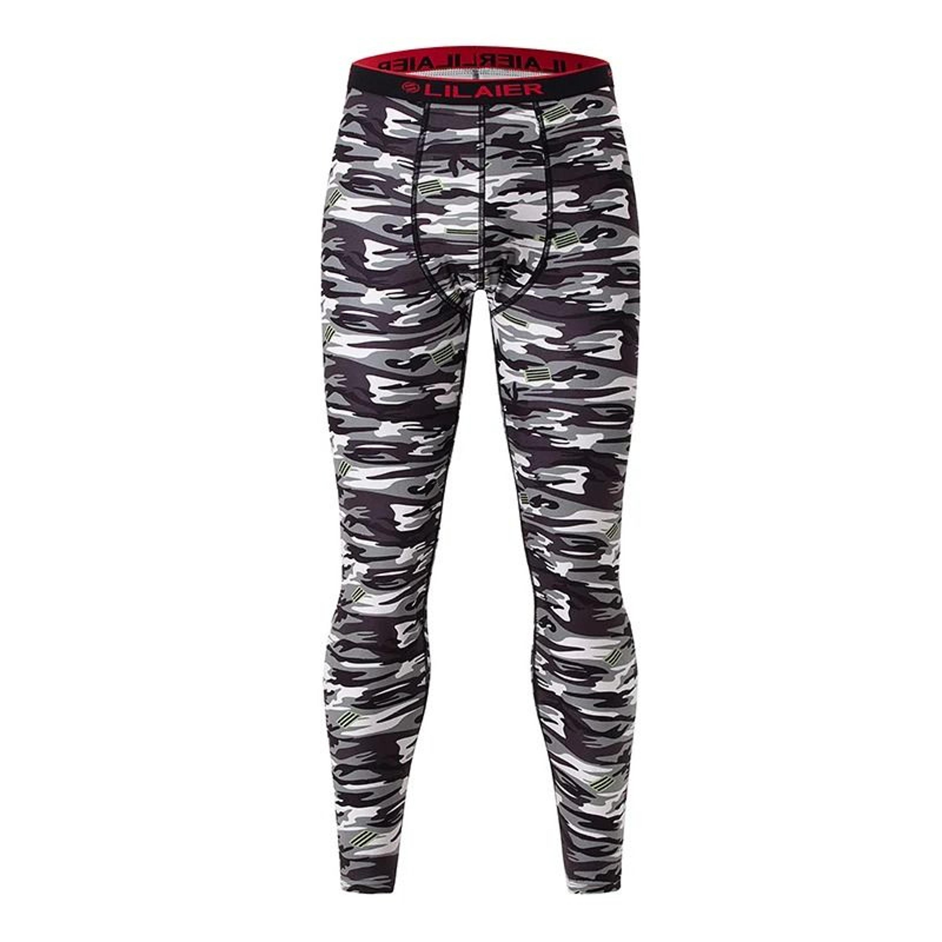 Mens Printed Warm Pants Autumn Winter Leggings Soft Comfortable Plus Size Underwear 3