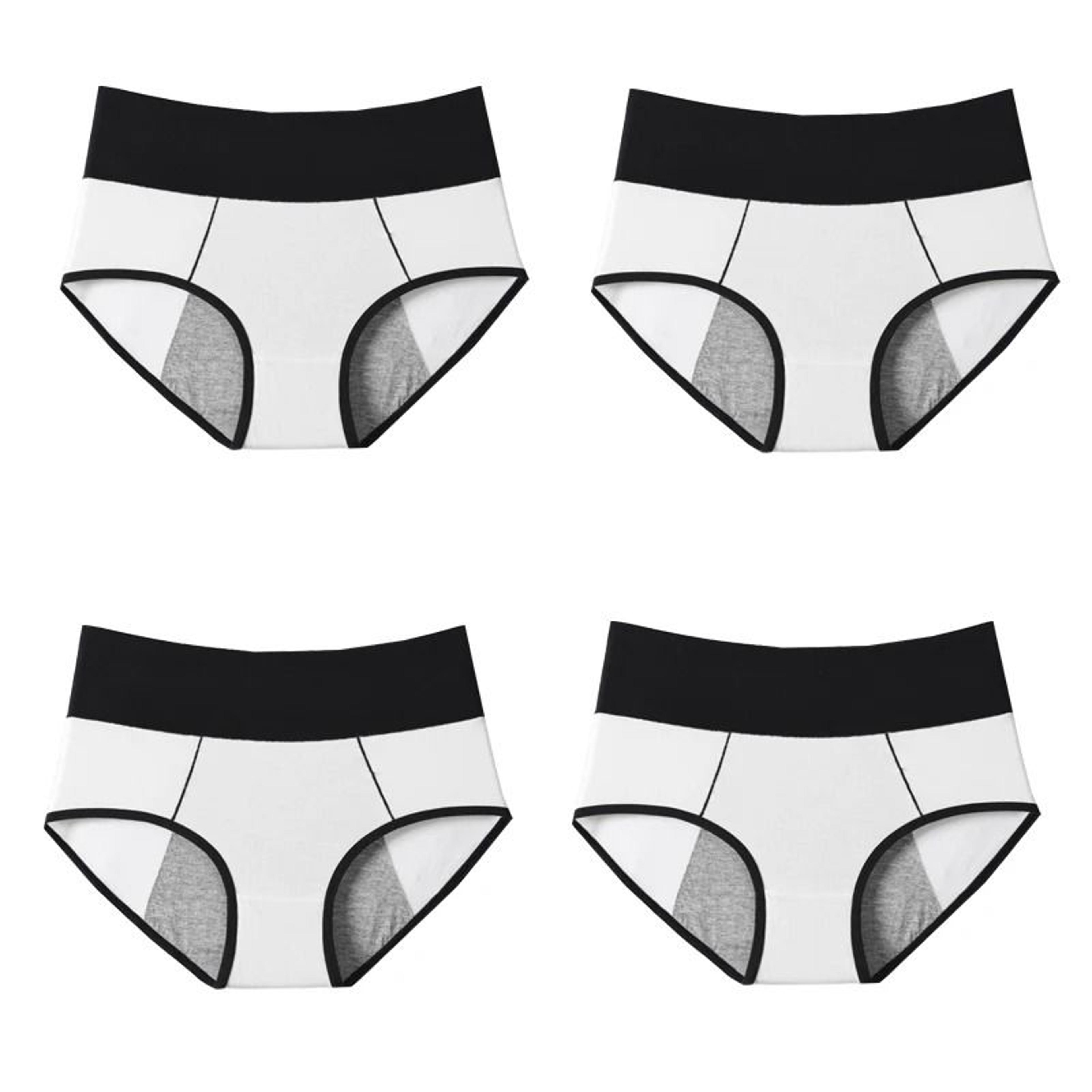Womens High Waist Leak Proof Period Panties Four Pack Cotton Menstrual Underwear 9