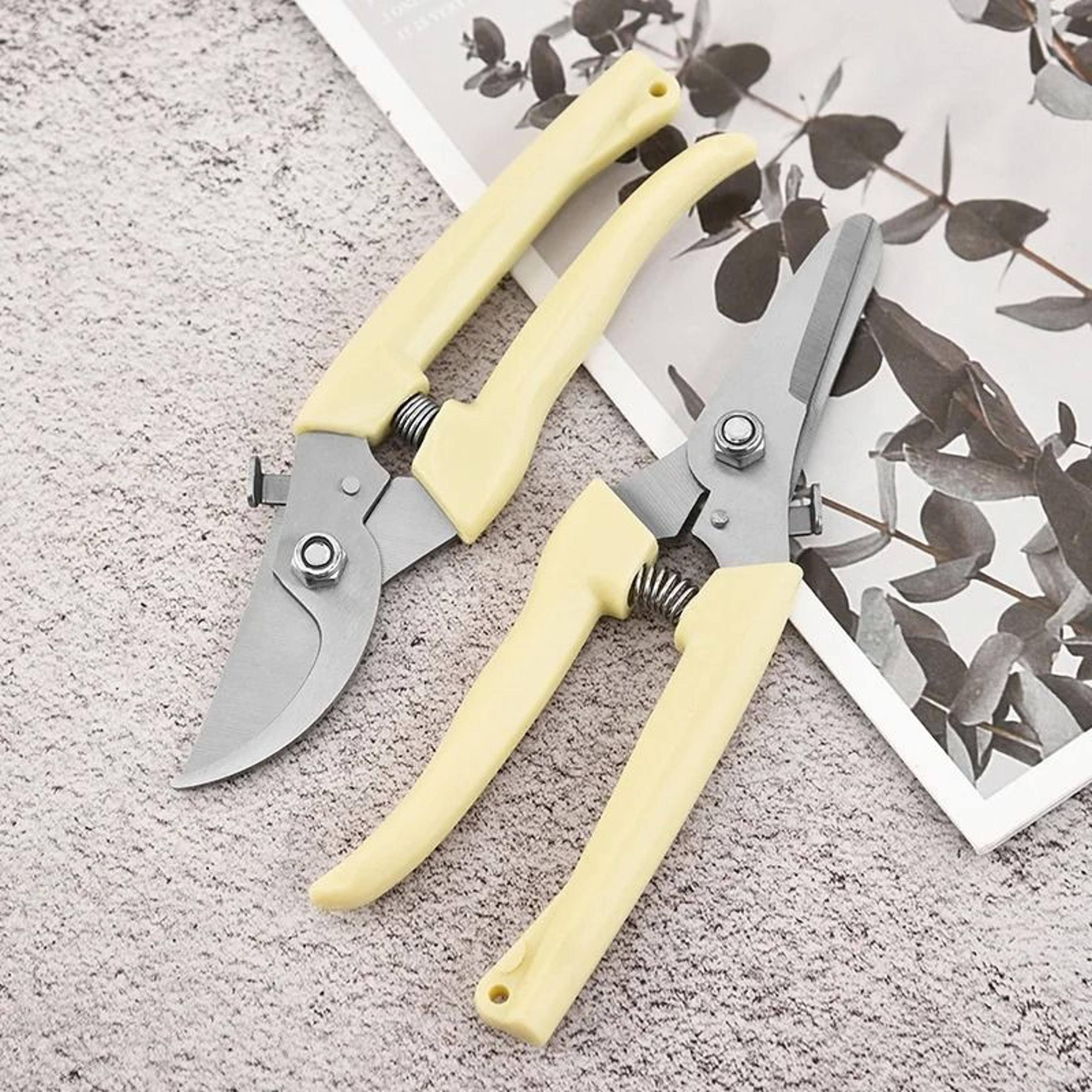 Stainless Steel Pruning Scissors Garden Bypass Hand Shear Cutting Tool 4