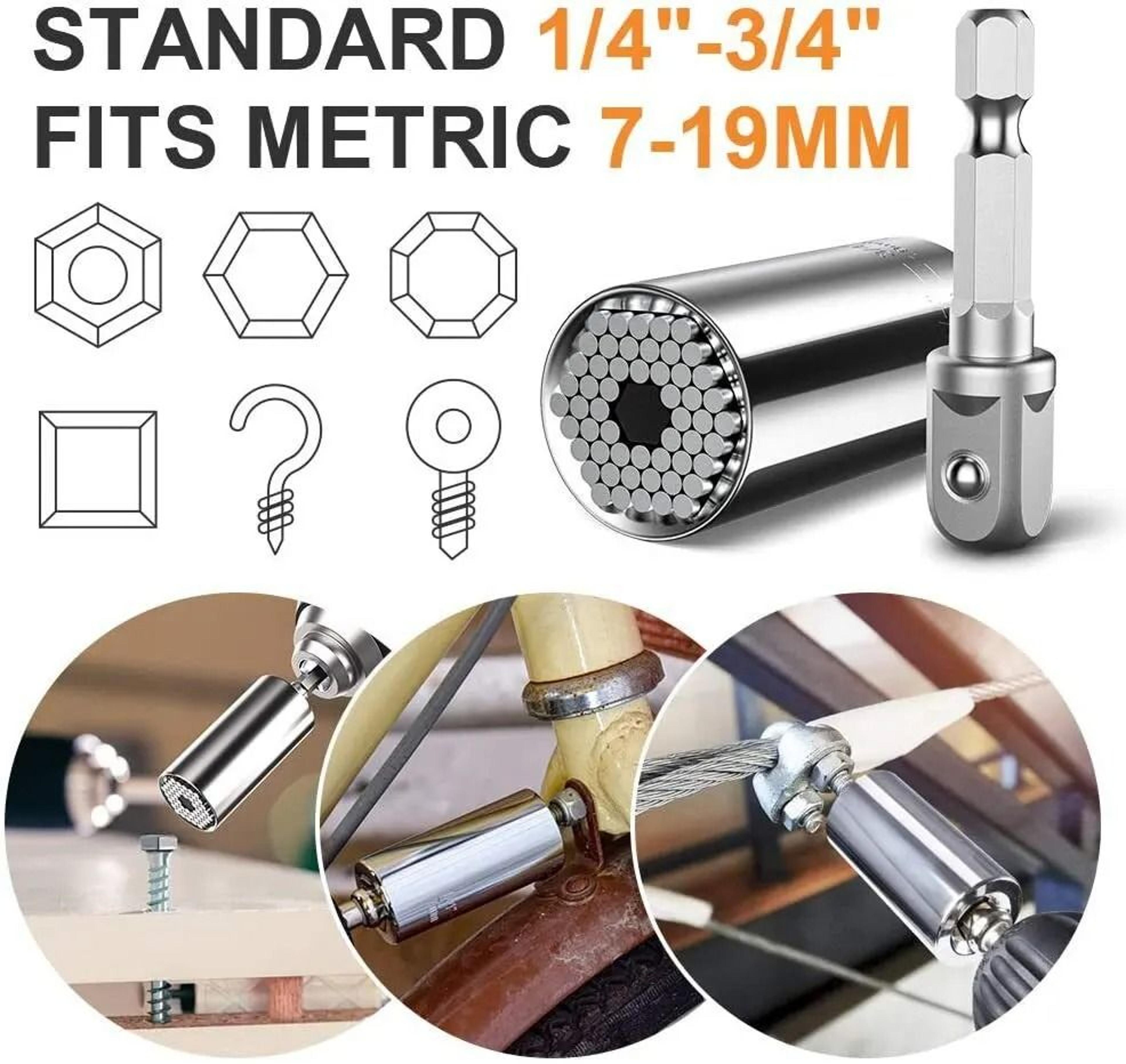 Universal Magic Socket Tool Set 7 To 19 Mm Multi Purpose Wrench Extension Adapter 3