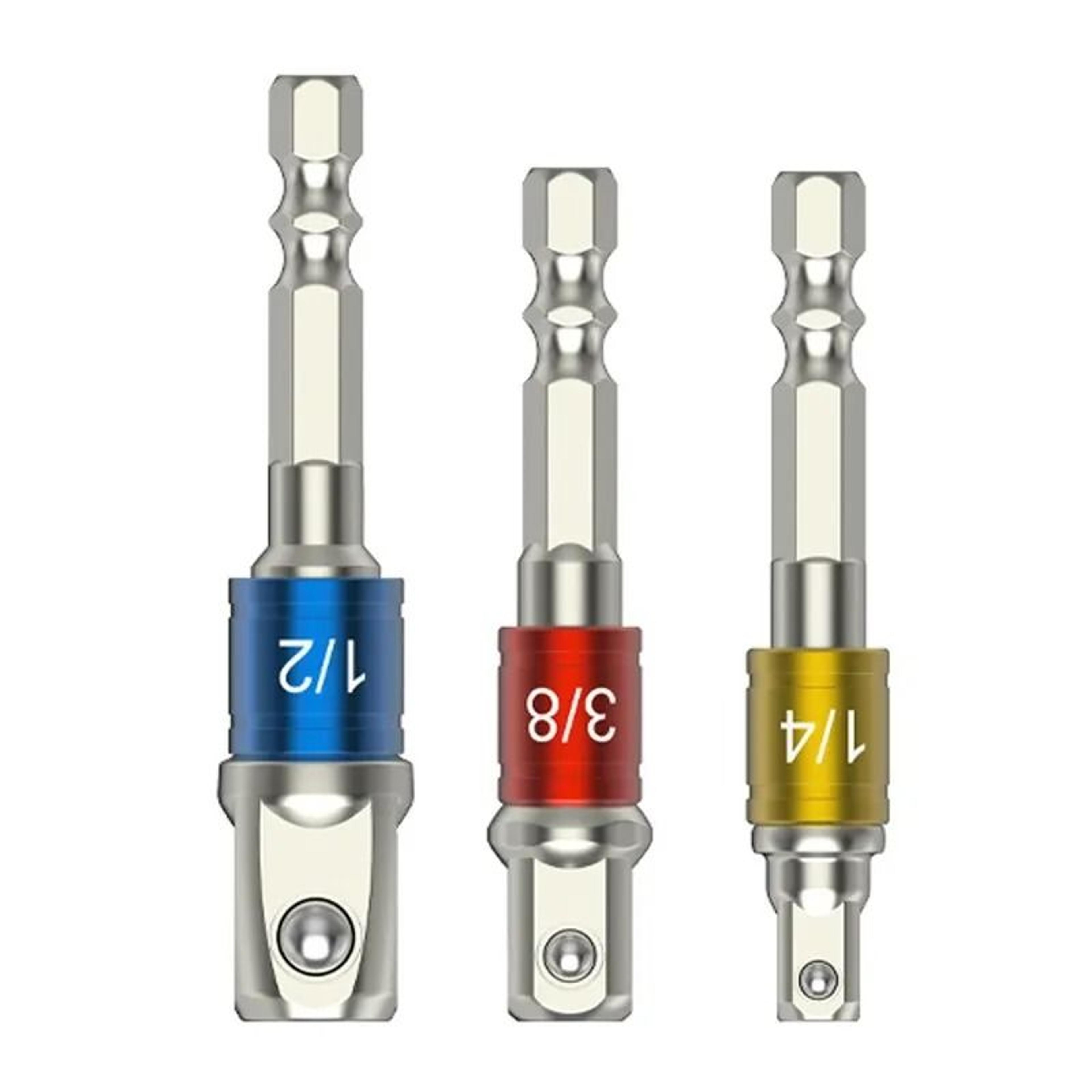 Hexagon Screwdriver Extension Socket Adapter Set Three Piece For Electric Screwdrivers 0