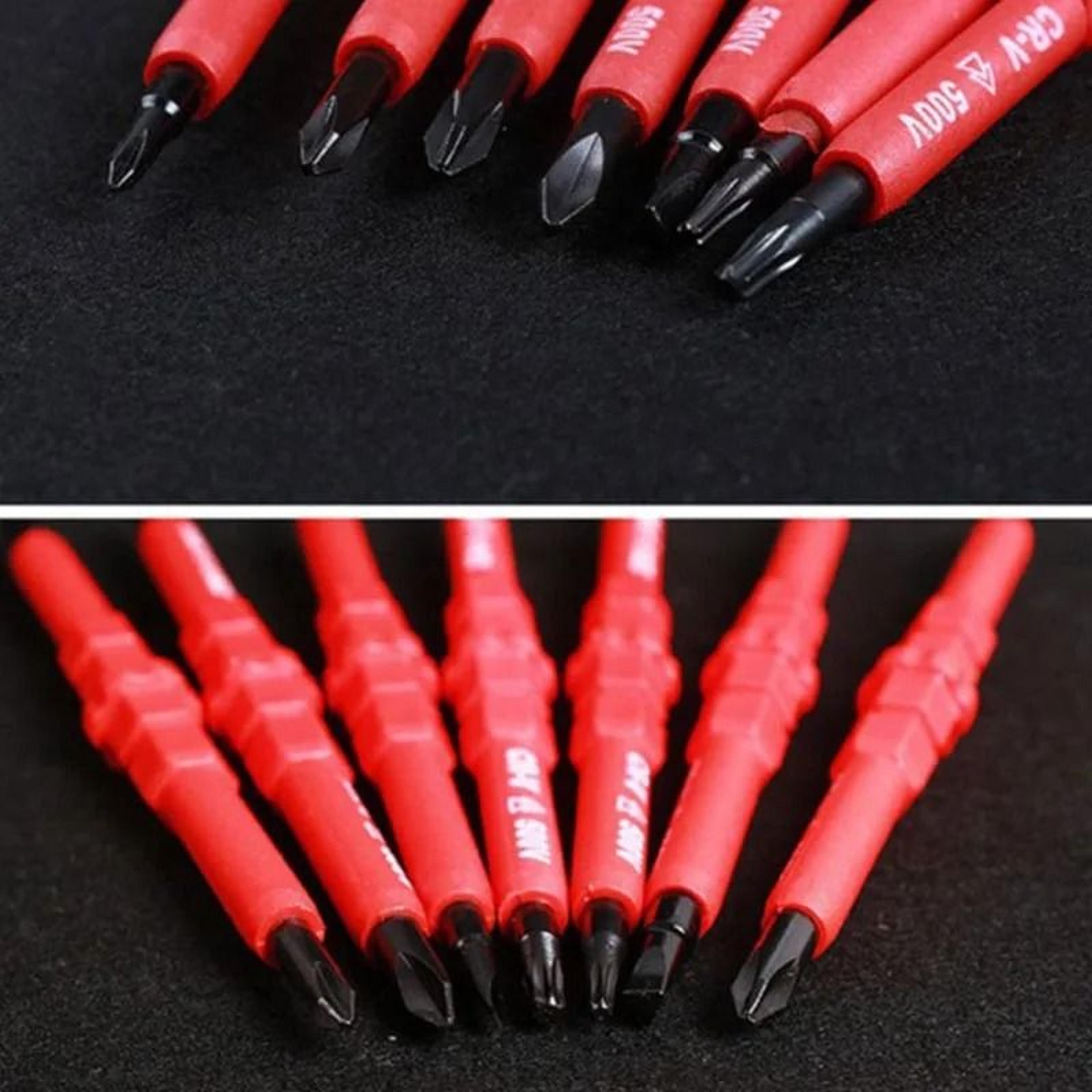 Insulated Screwdriver Set Fifteen Piece 1000 Volt Rated Repair Kit With Magnetic Bits 5