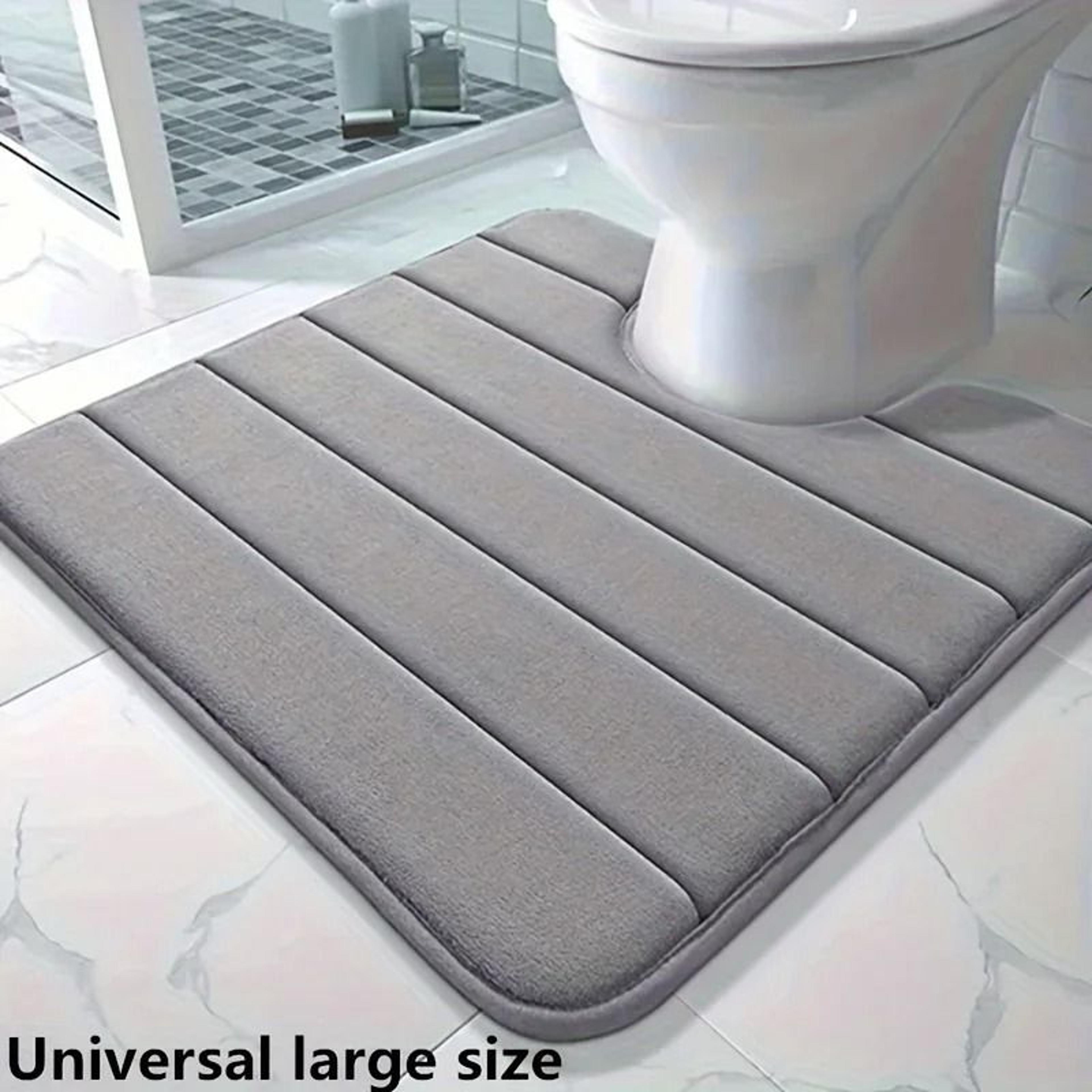 U Shaped Toilet Mat Memory Foam Bathroom Mat Anti Skid Super Absorbent 2