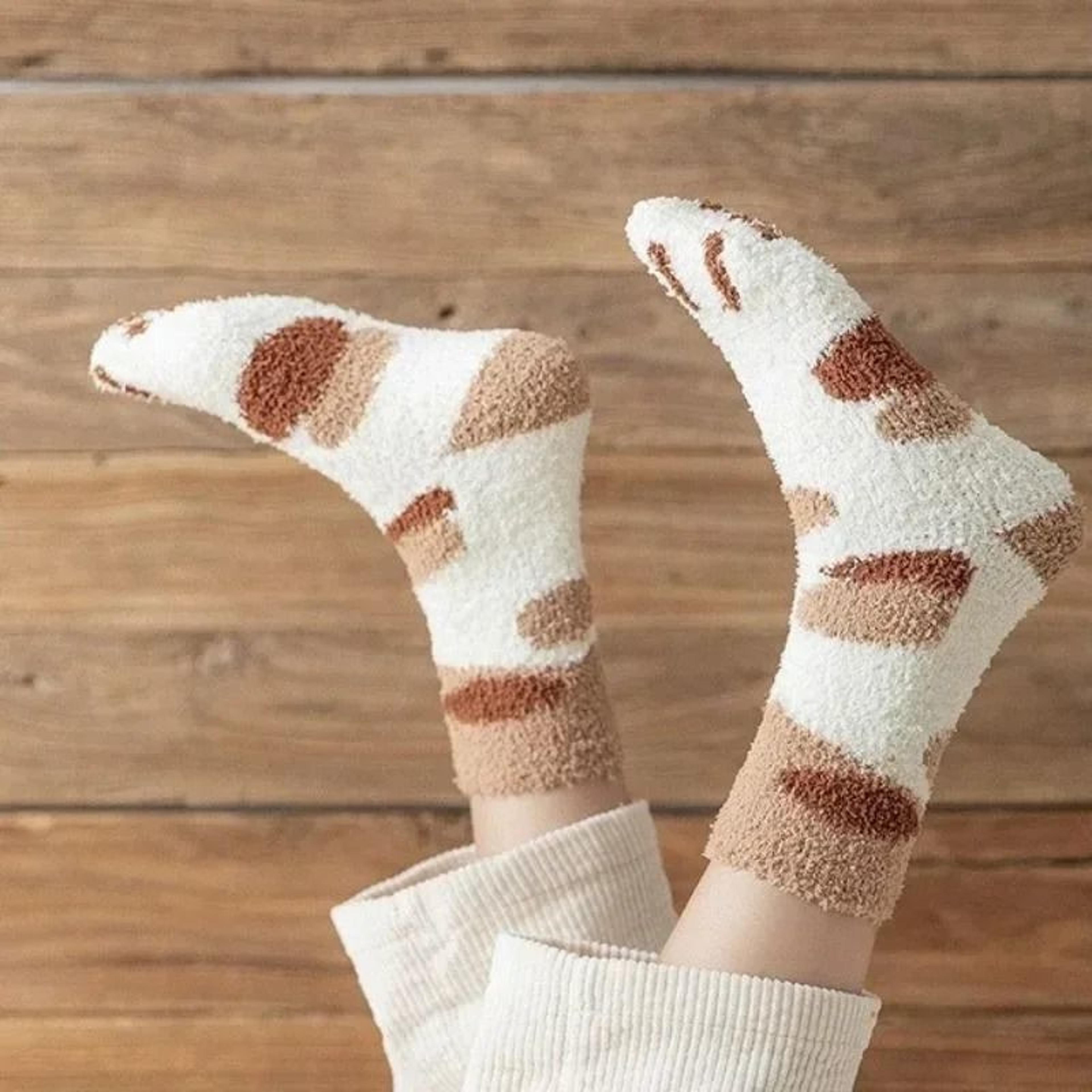 Womens Fuzzy Winter Socks Soft Cozy Microfiber House And Sleeping Socks 3