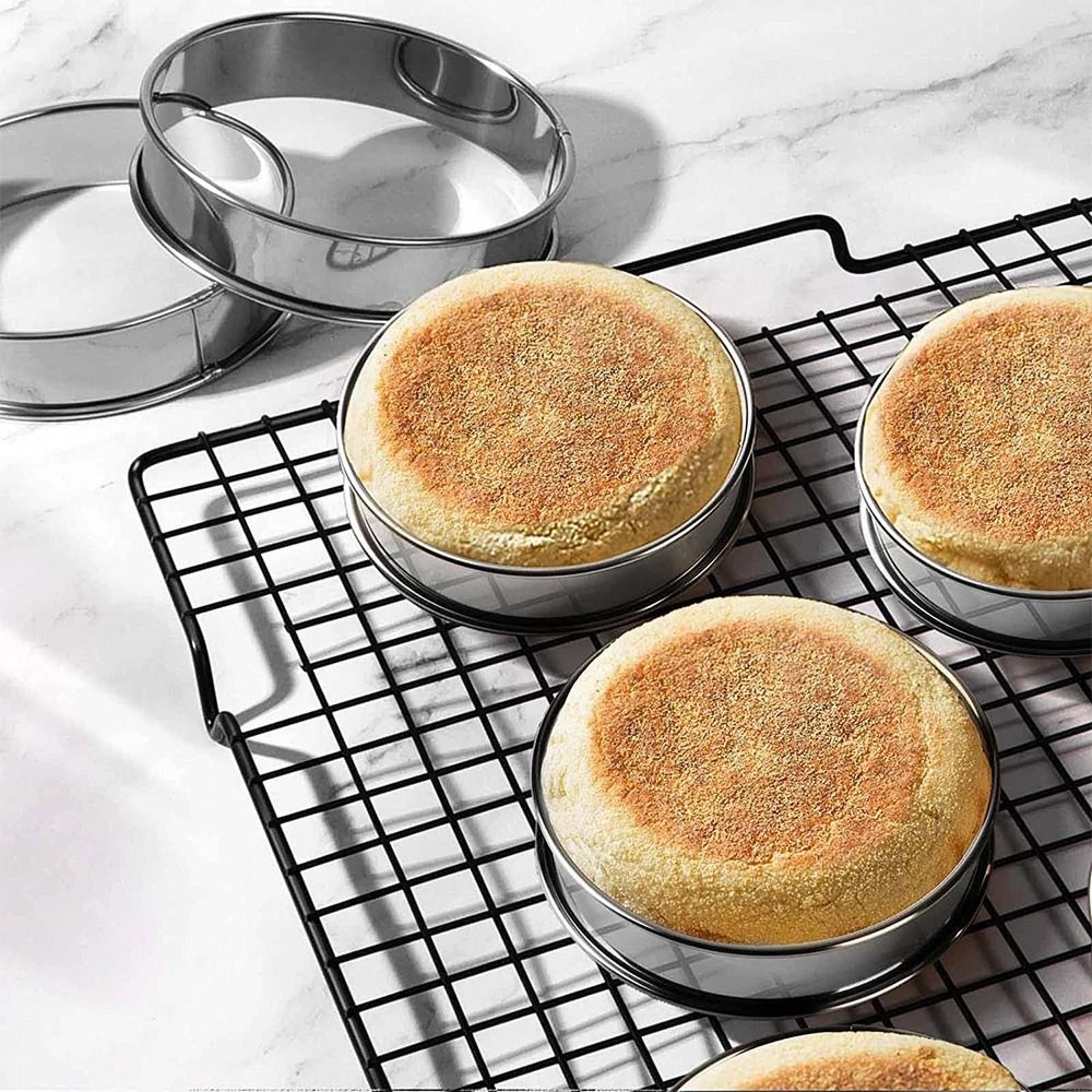 Stainless Steel Baking Rings Set For Tarts Cakes Cookies And Pastries 2 Pieces 1