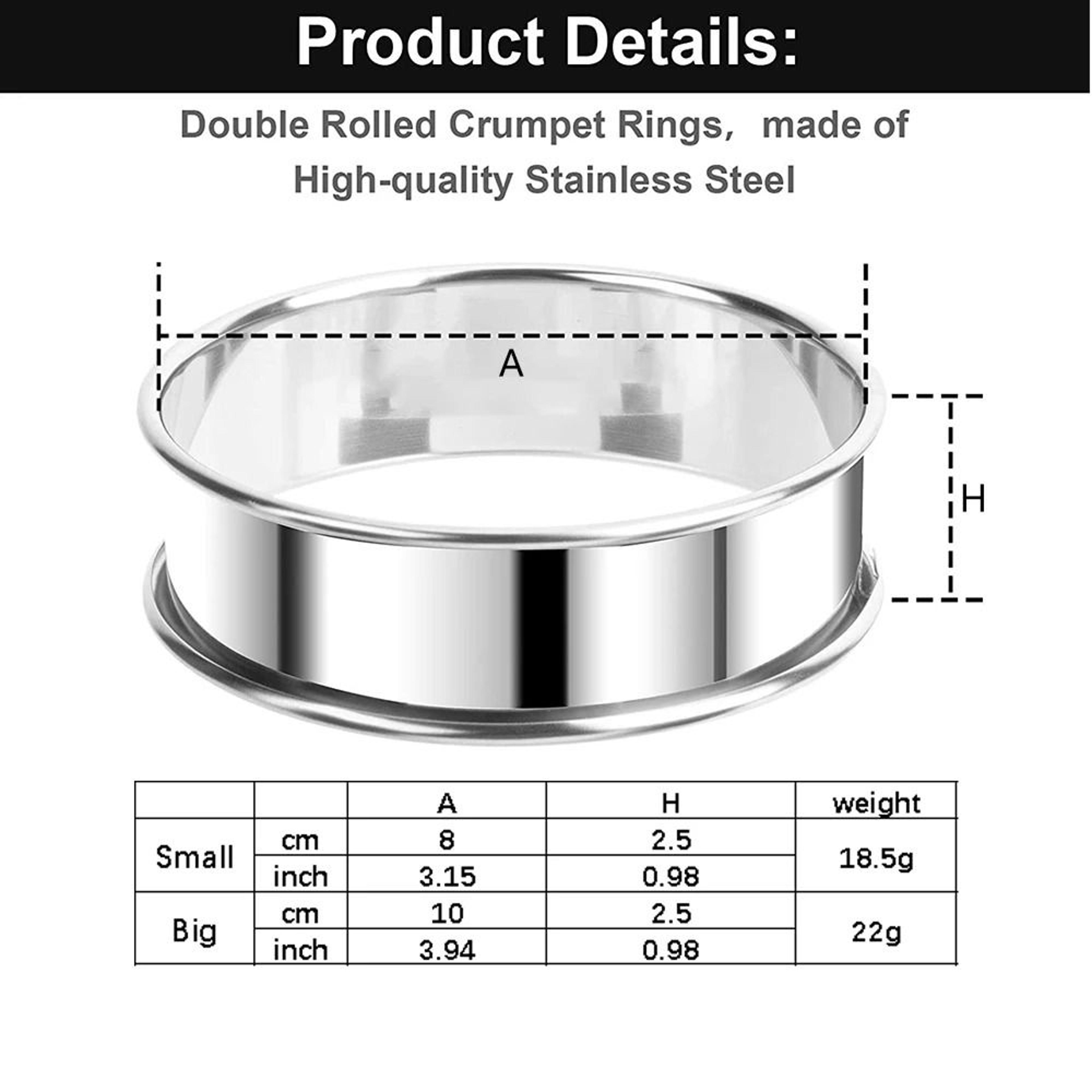 Stainless Steel Baking Rings Set For Tarts Cakes Cookies And Pastries 2 Pieces 5