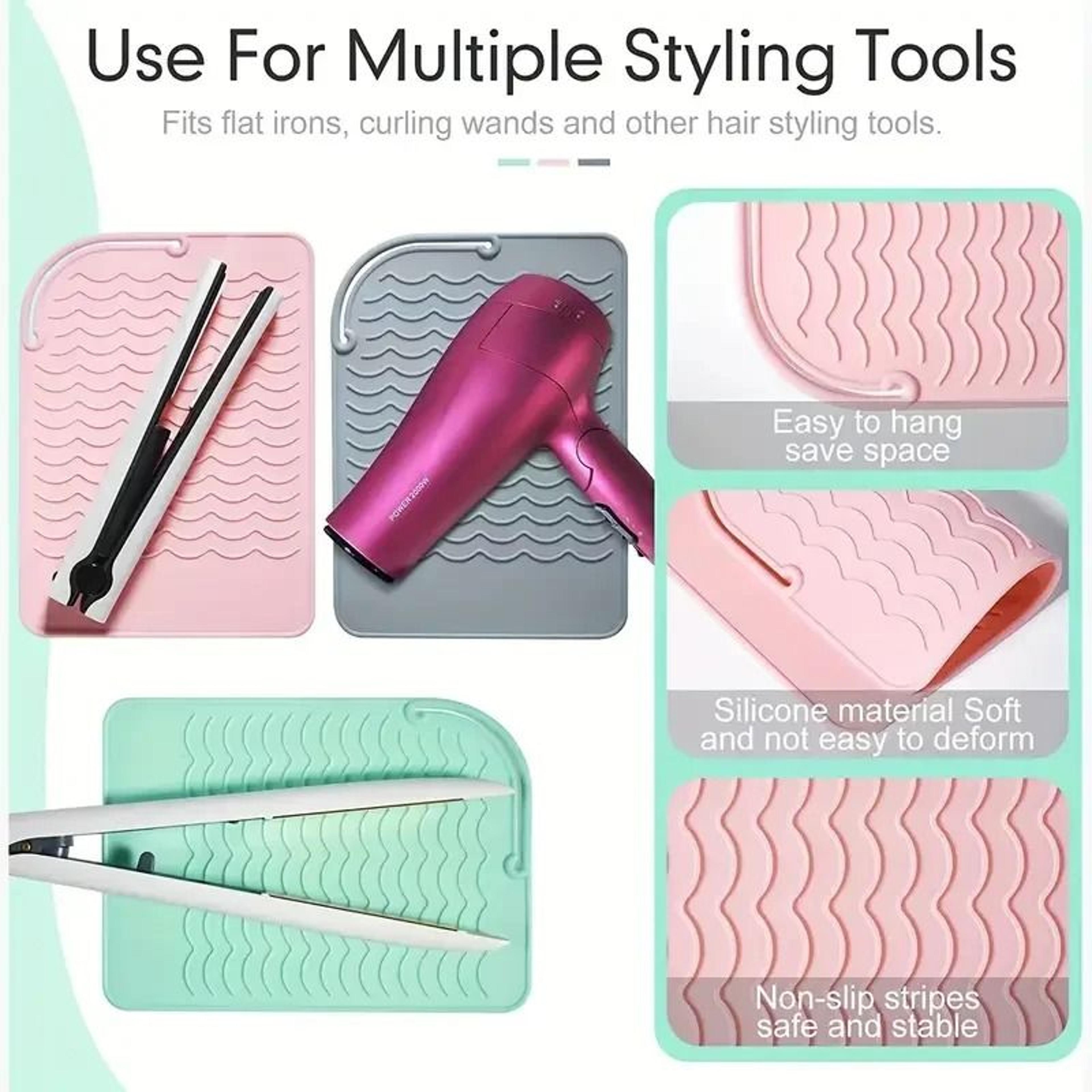 Silicone Heat Resistant Mat And Travel Cover For Curling Irons And Hair Straighteners 2