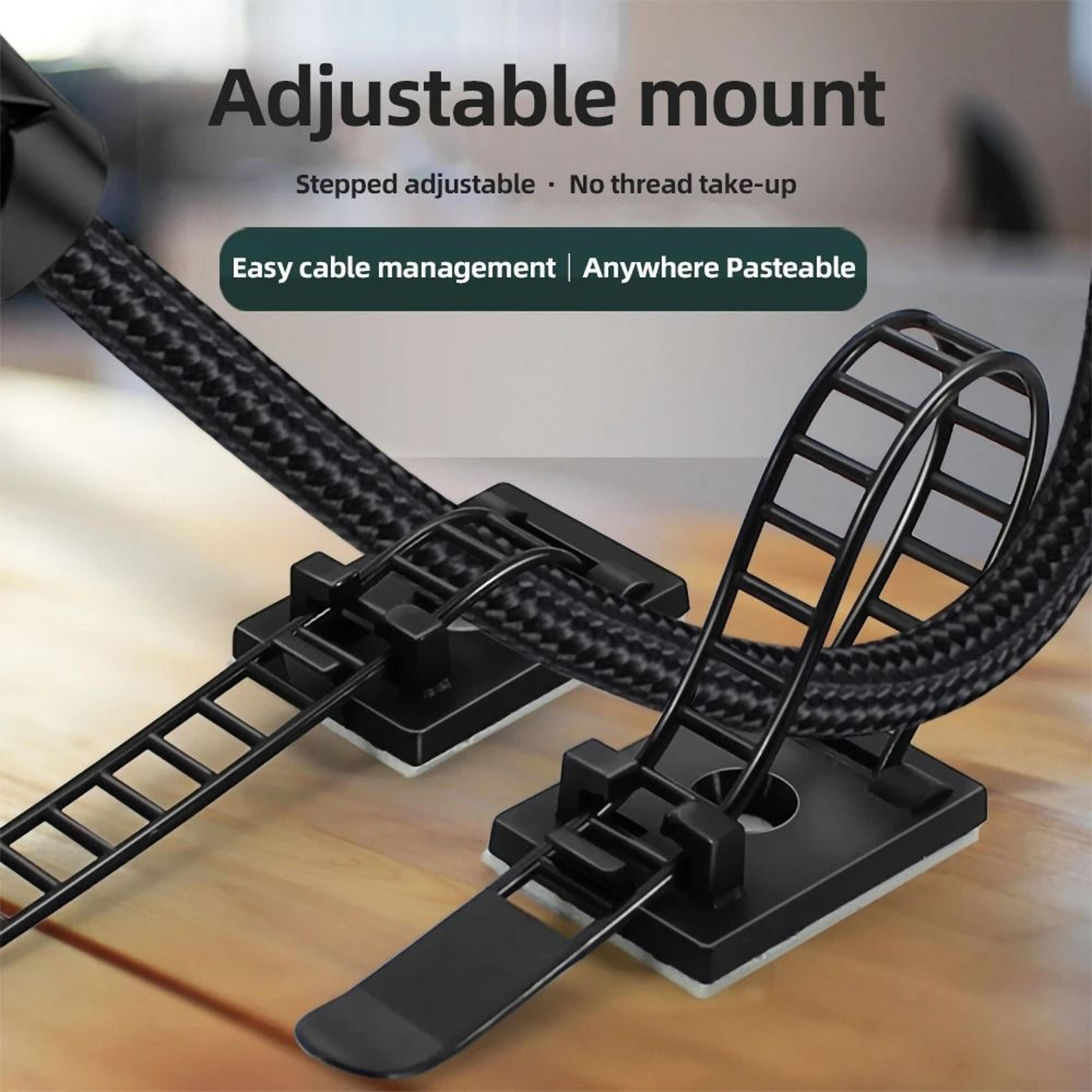 10 Pack Cable Tie Wire Management Clips Adjustable Cable Organizer For Desk Wall And Car 2