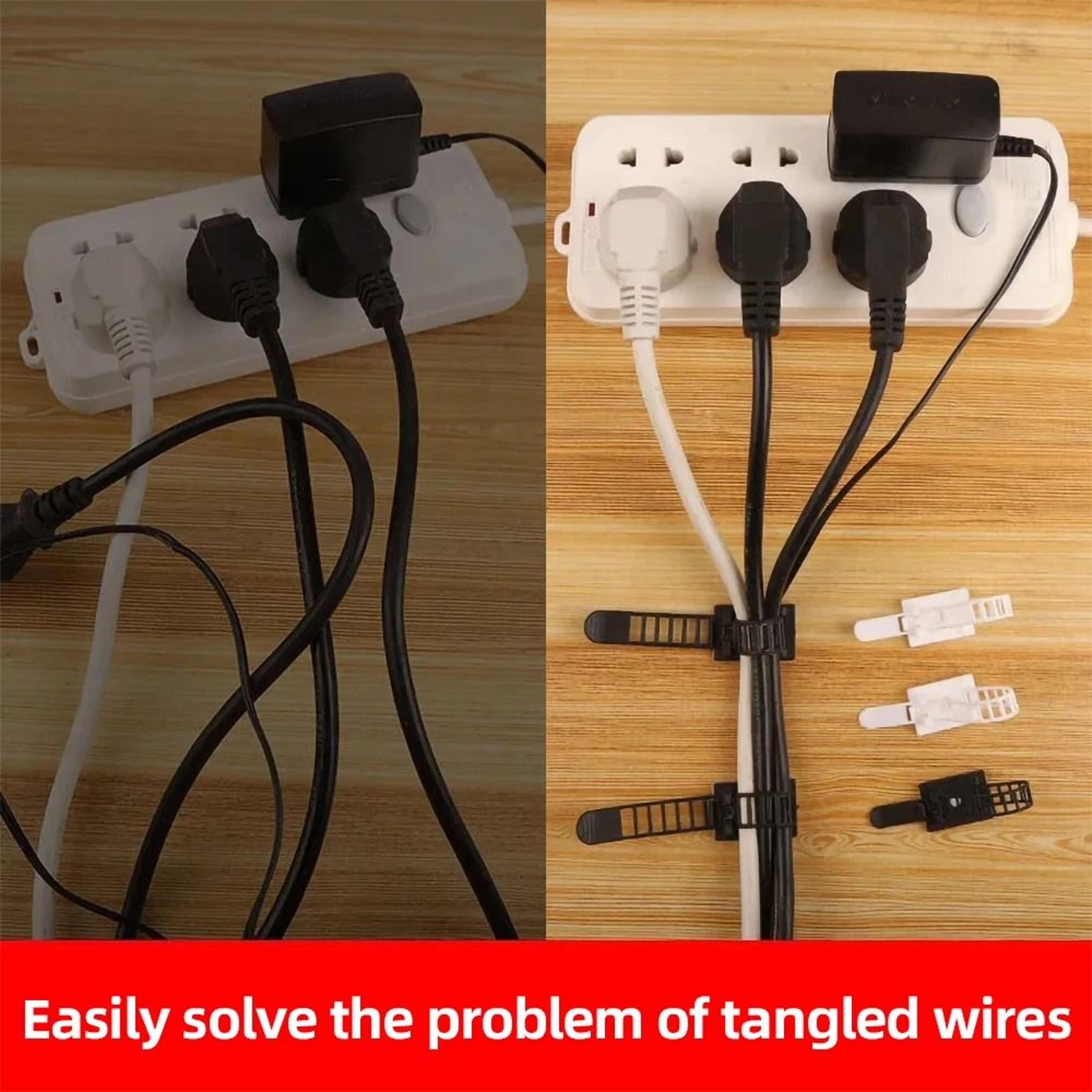 10 Pack Cable Tie Wire Management Clips Adjustable Cable Organizer For Desk Wall And Car 4