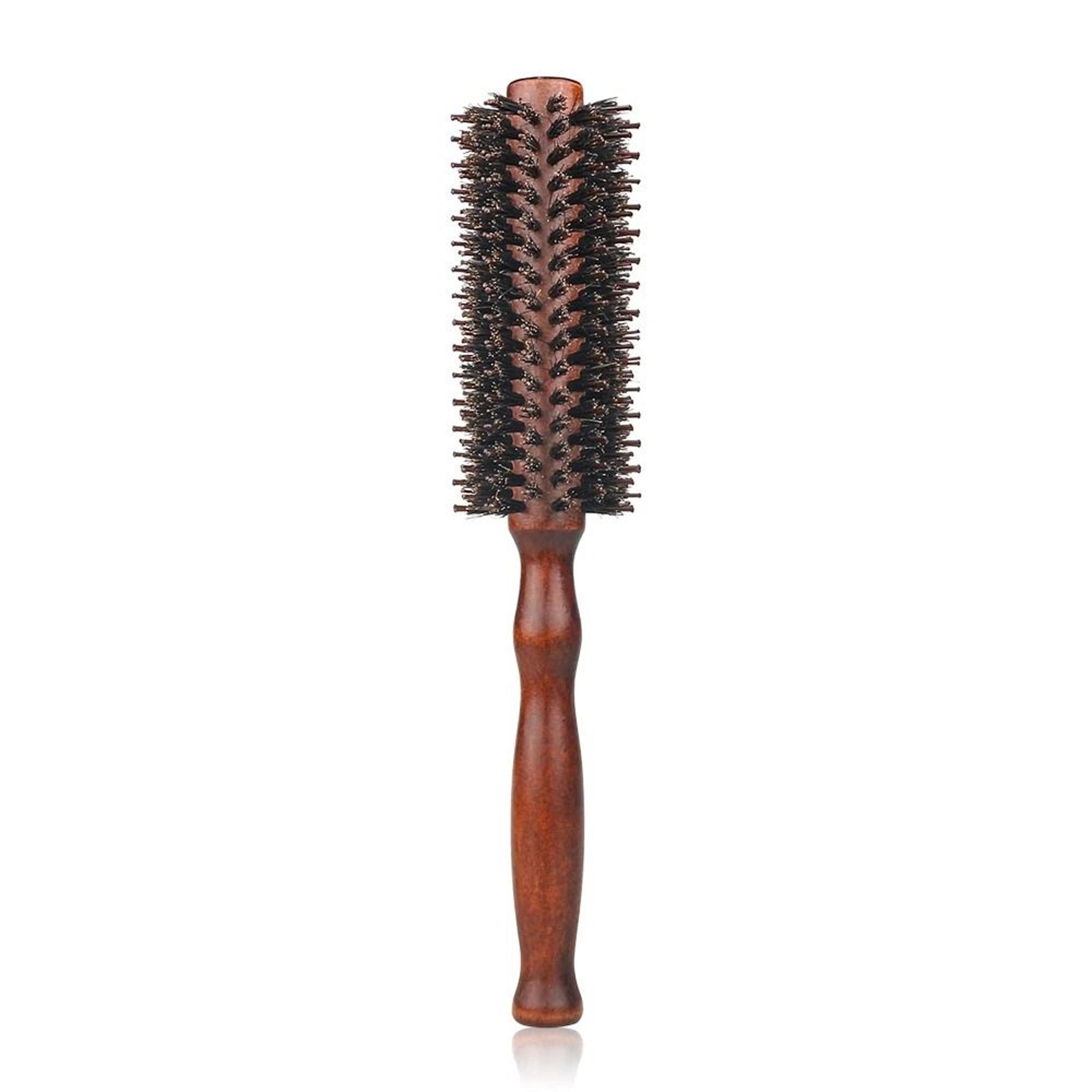 Wood Handle Boar Bristle Round Hair Brush For Styling And Curling 11