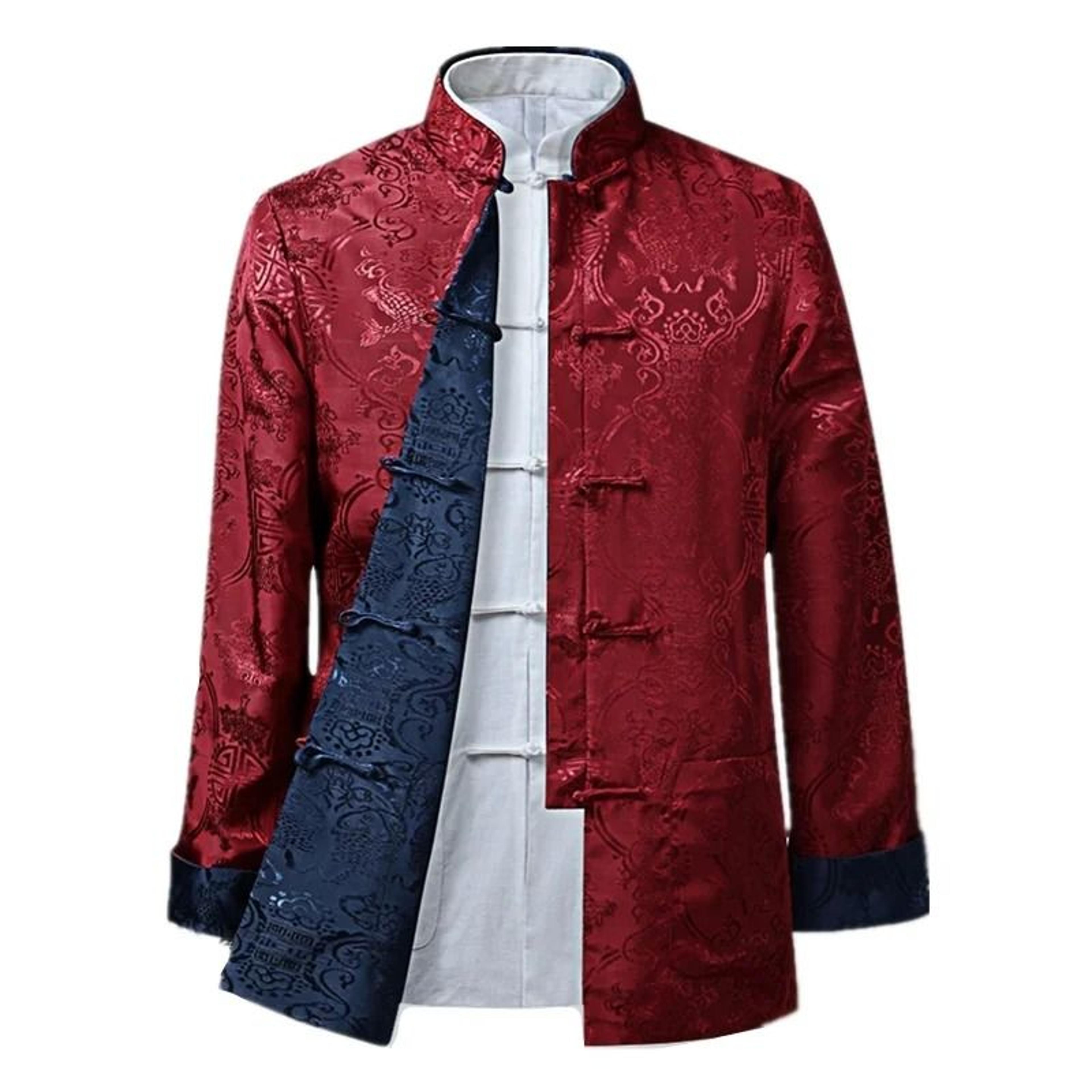 Mens Traditional Dragon Embroidered Tang Suit Jacket 3