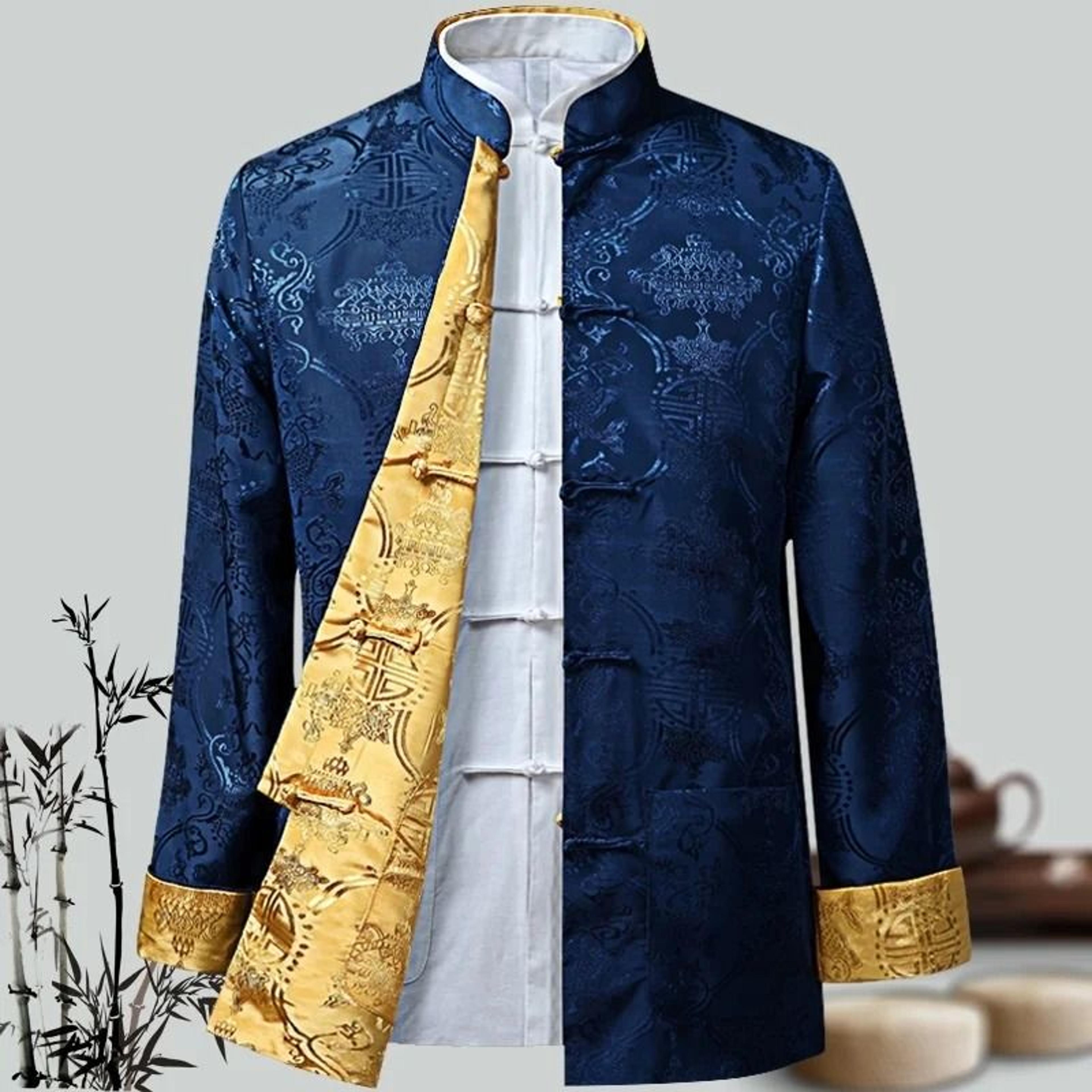 Mens Traditional Dragon Embroidered Tang Suit Jacket 7