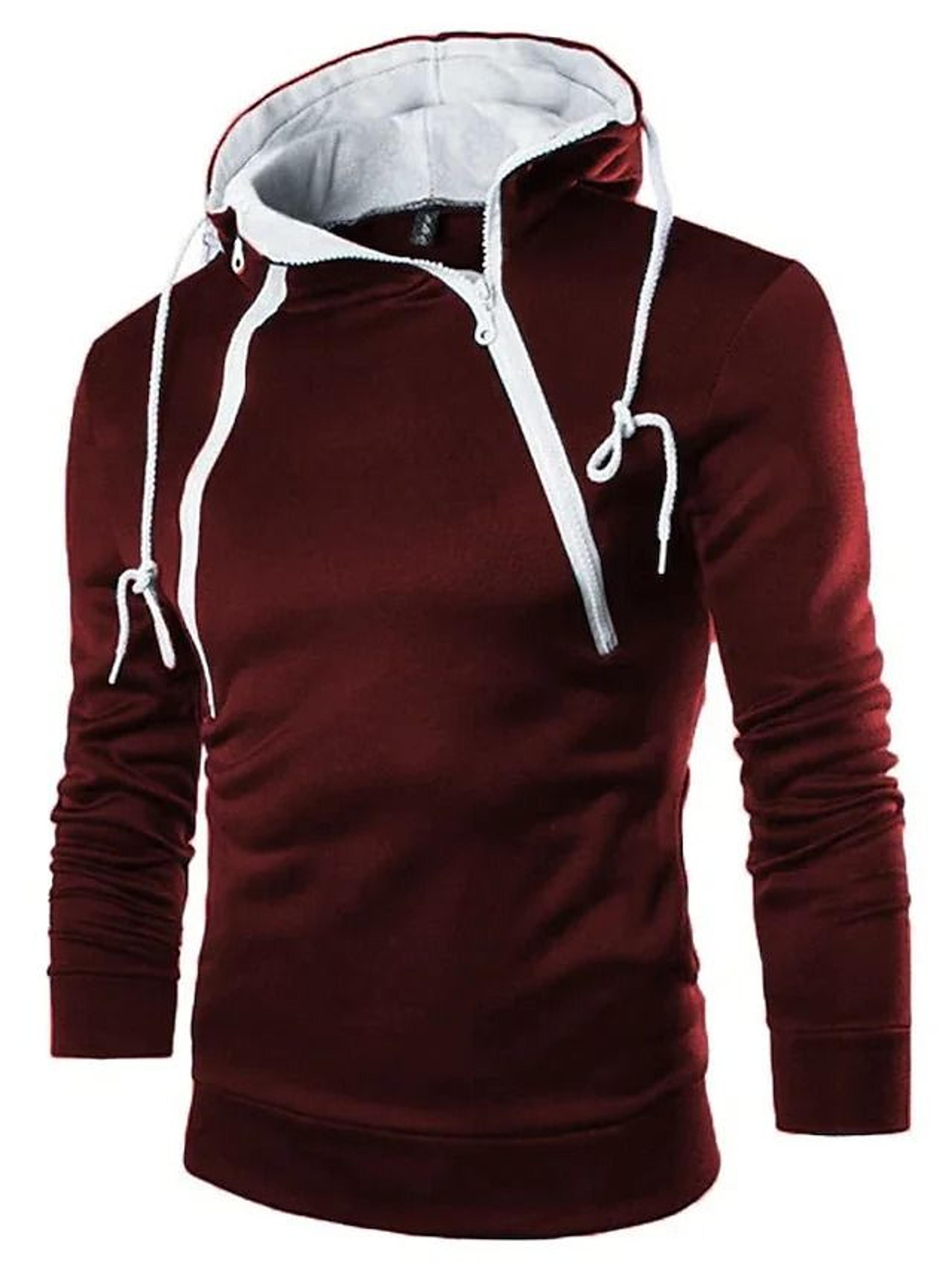 Mens High Neck Zipper Hoodie Sweatshirt For Casual Winter Wear 10