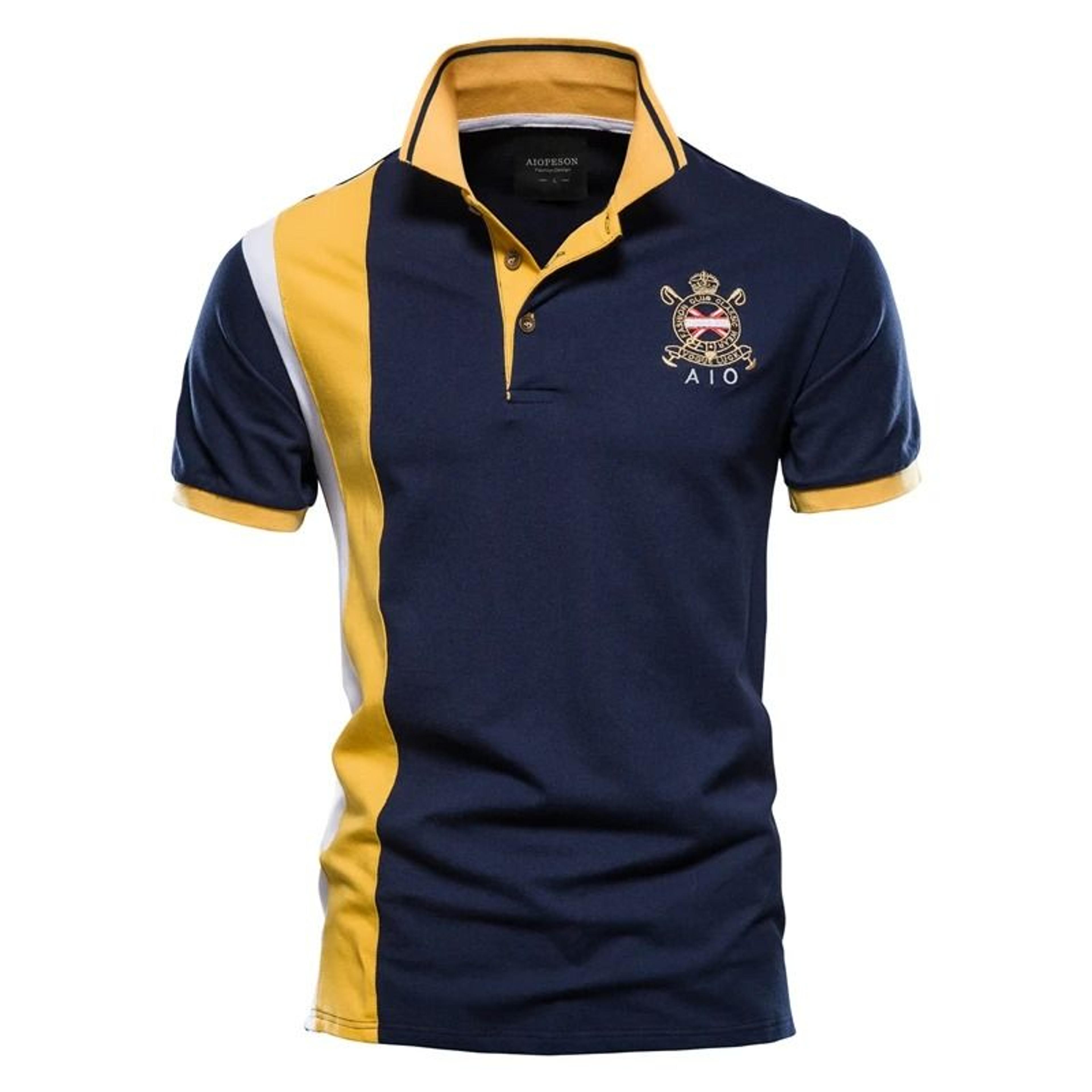 Mens Patchwork Polo Shirt For Summer Casual Wear 7