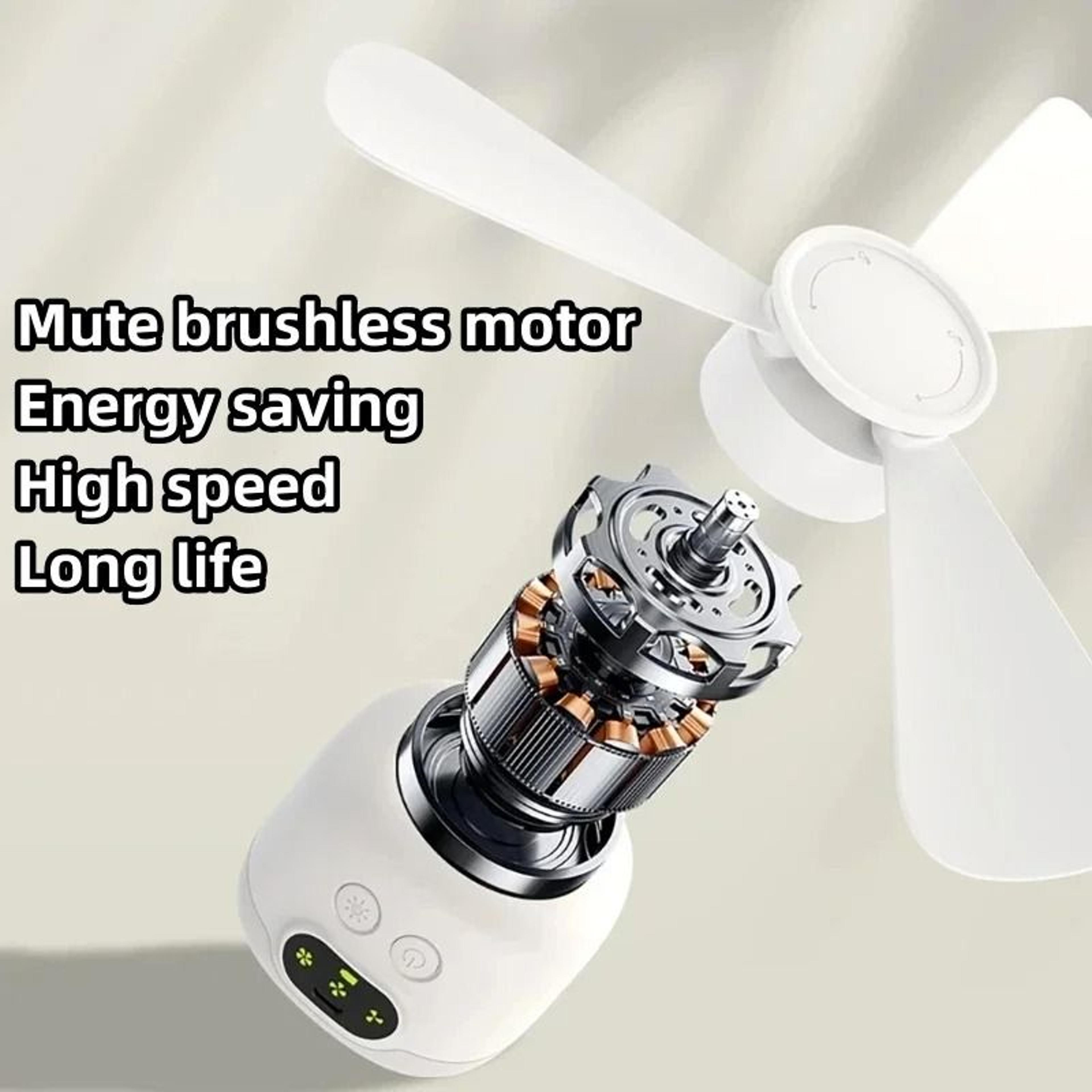 Rechargeable Ceiling Fan With Removable Blades And LED Light For Indoor And Outdoor Use 3