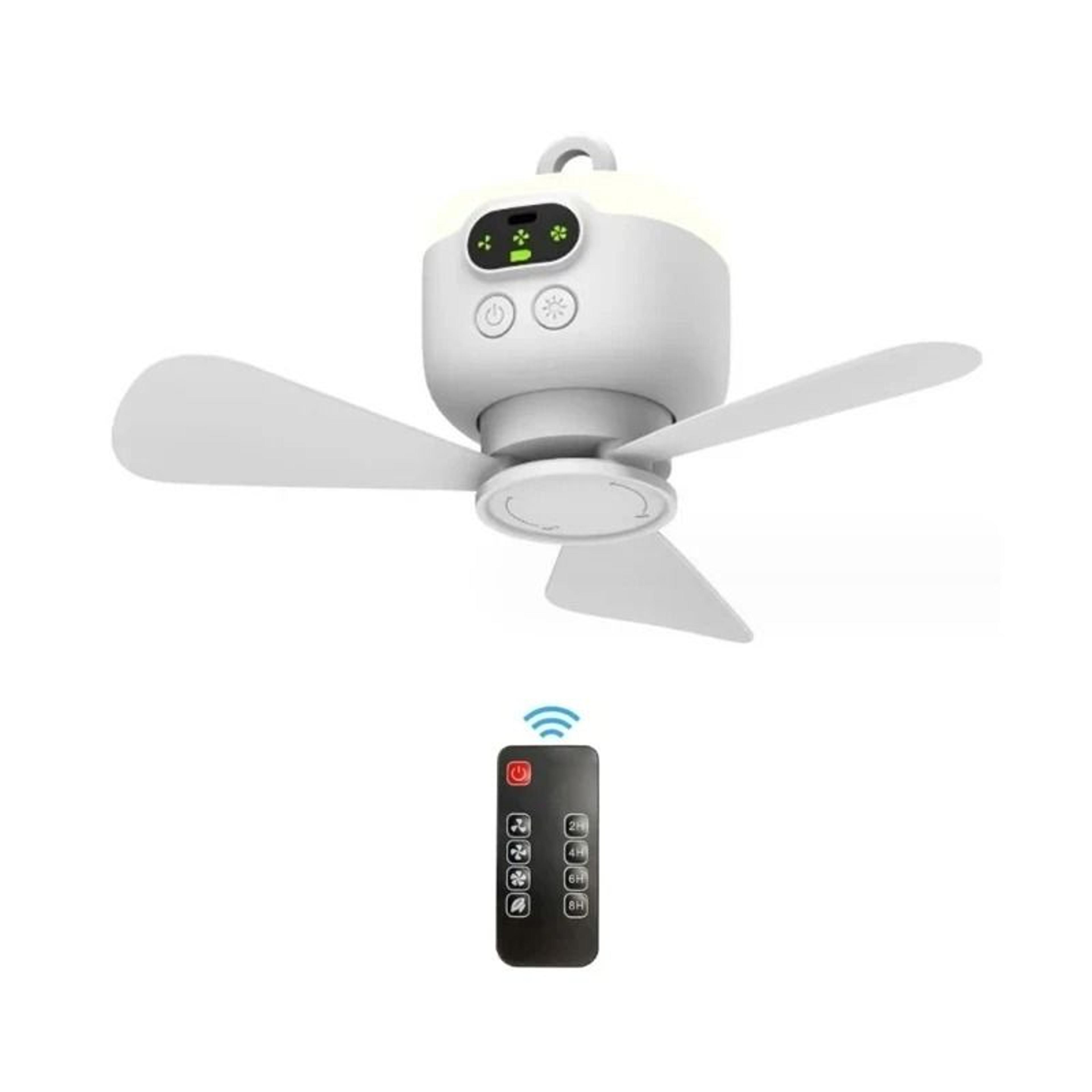 Rechargeable Ceiling Fan With Removable Blades And LED Light For Indoor And Outdoor Use 7