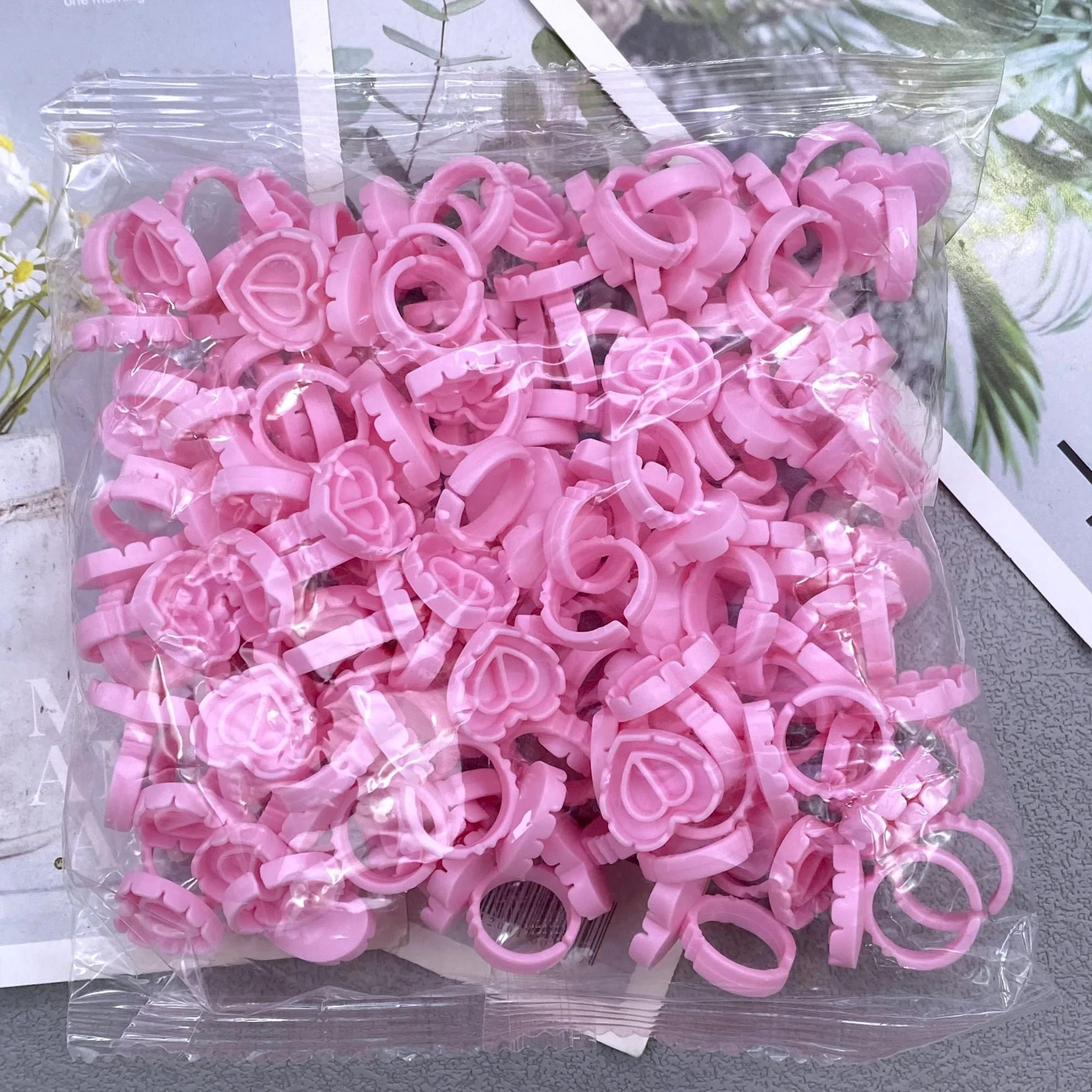 Disposable Eyelash Glue Cup Rings For Lash Extensions 100 Pack 5