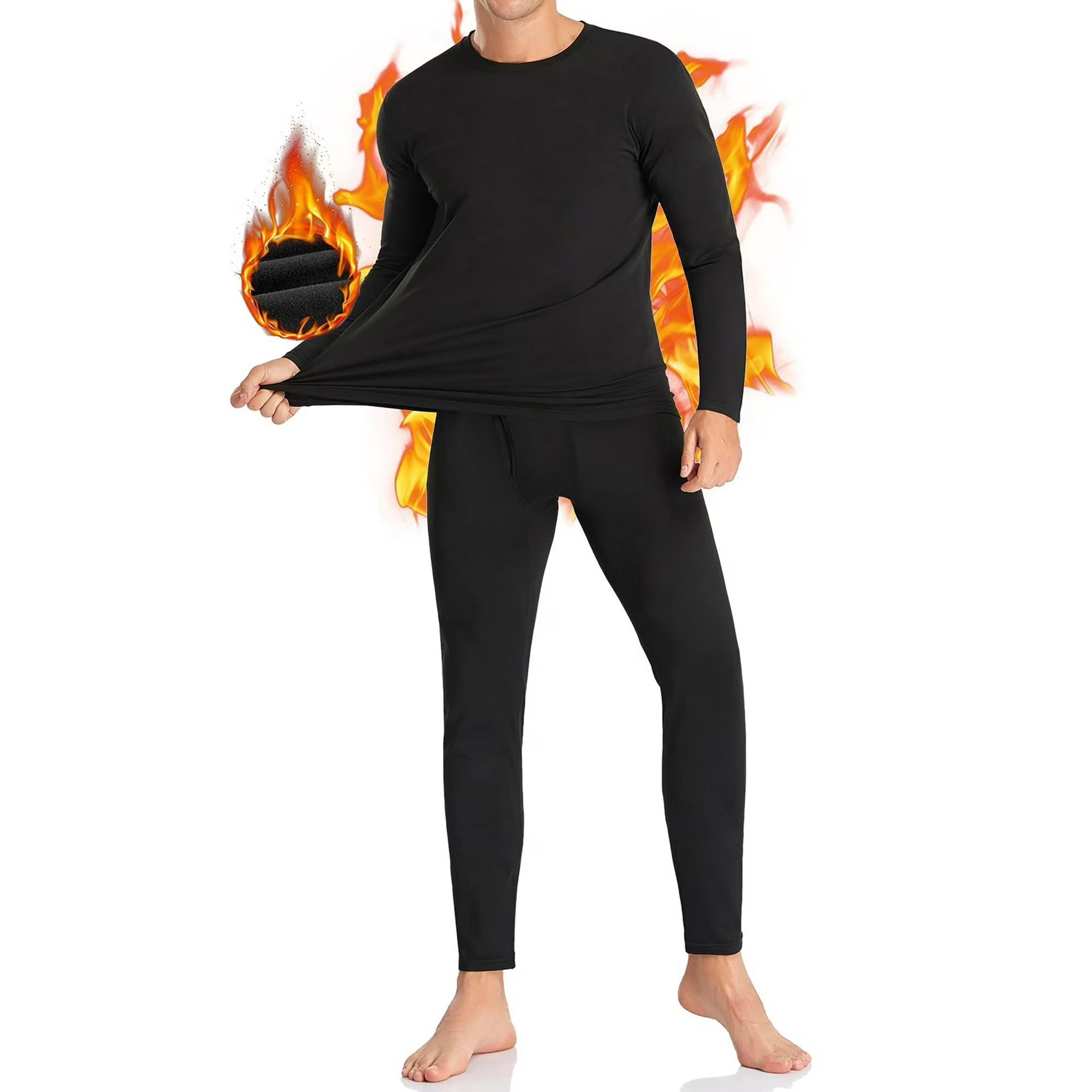 Mens Thermal Underwear Set Long Sleeve Top And Bottom 4